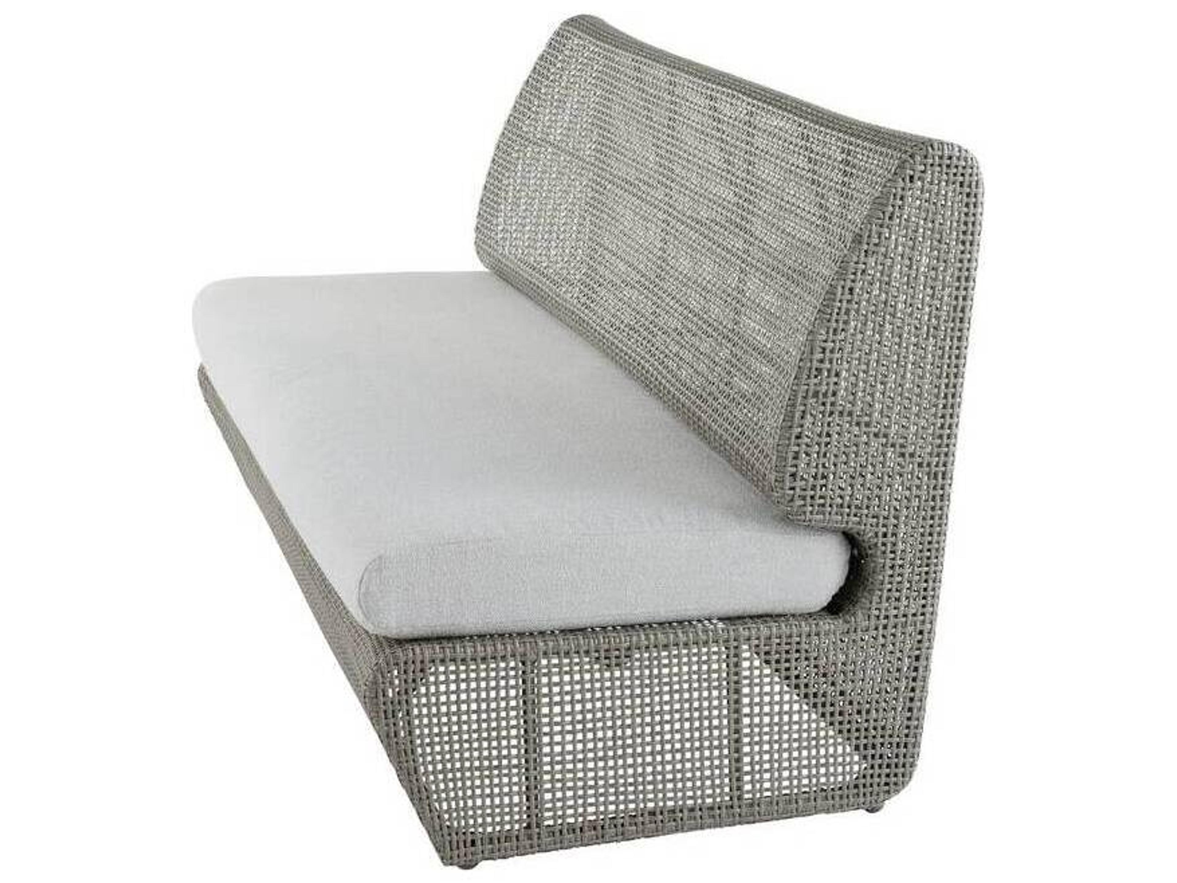 Arteriors Outdoor Dupont Porpoise Weathered Gray Wicker Cushion Sofa