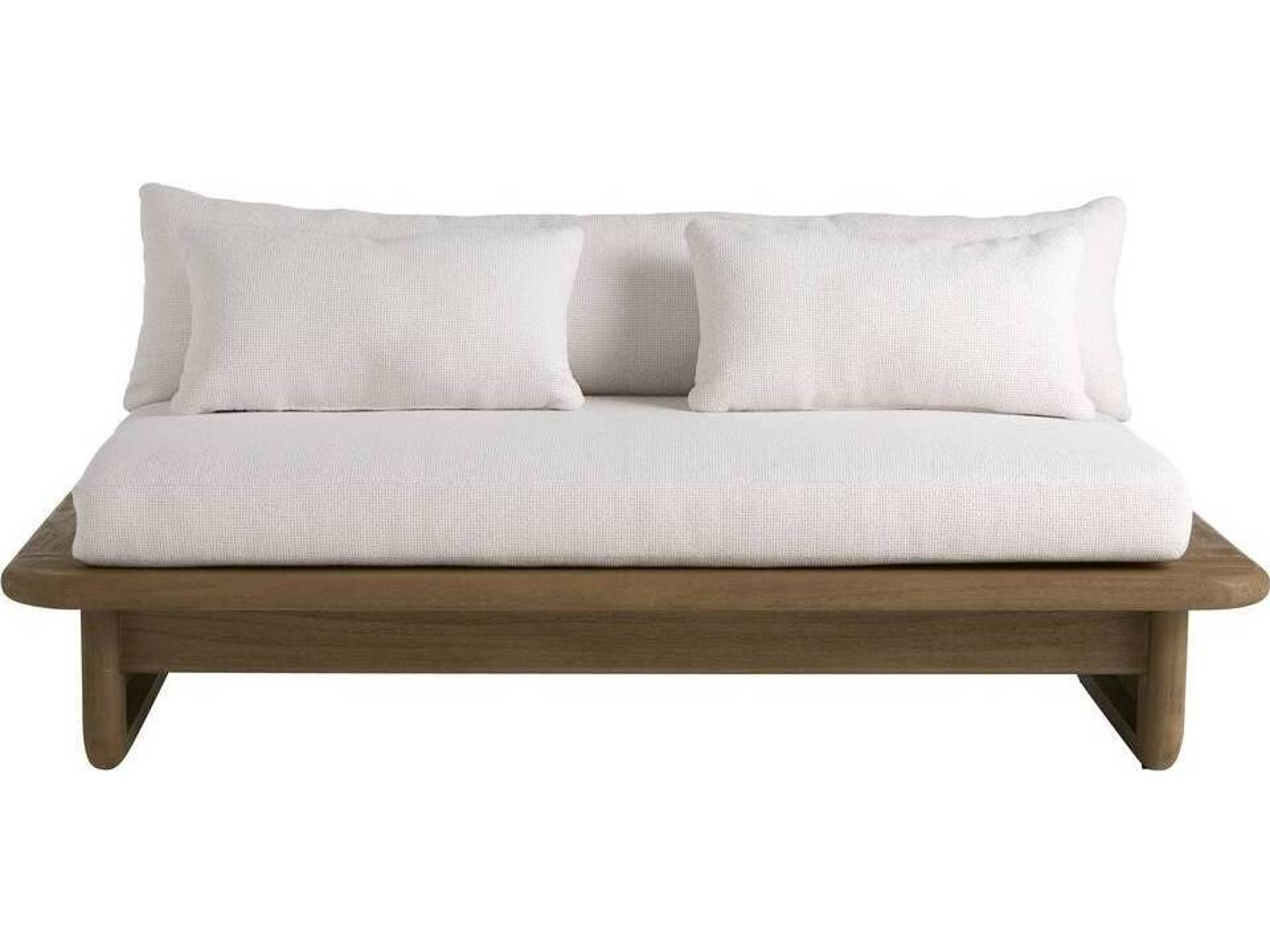 Arteriors Outdoor Fargo Shale Weathered Teak Cushion Loveseat