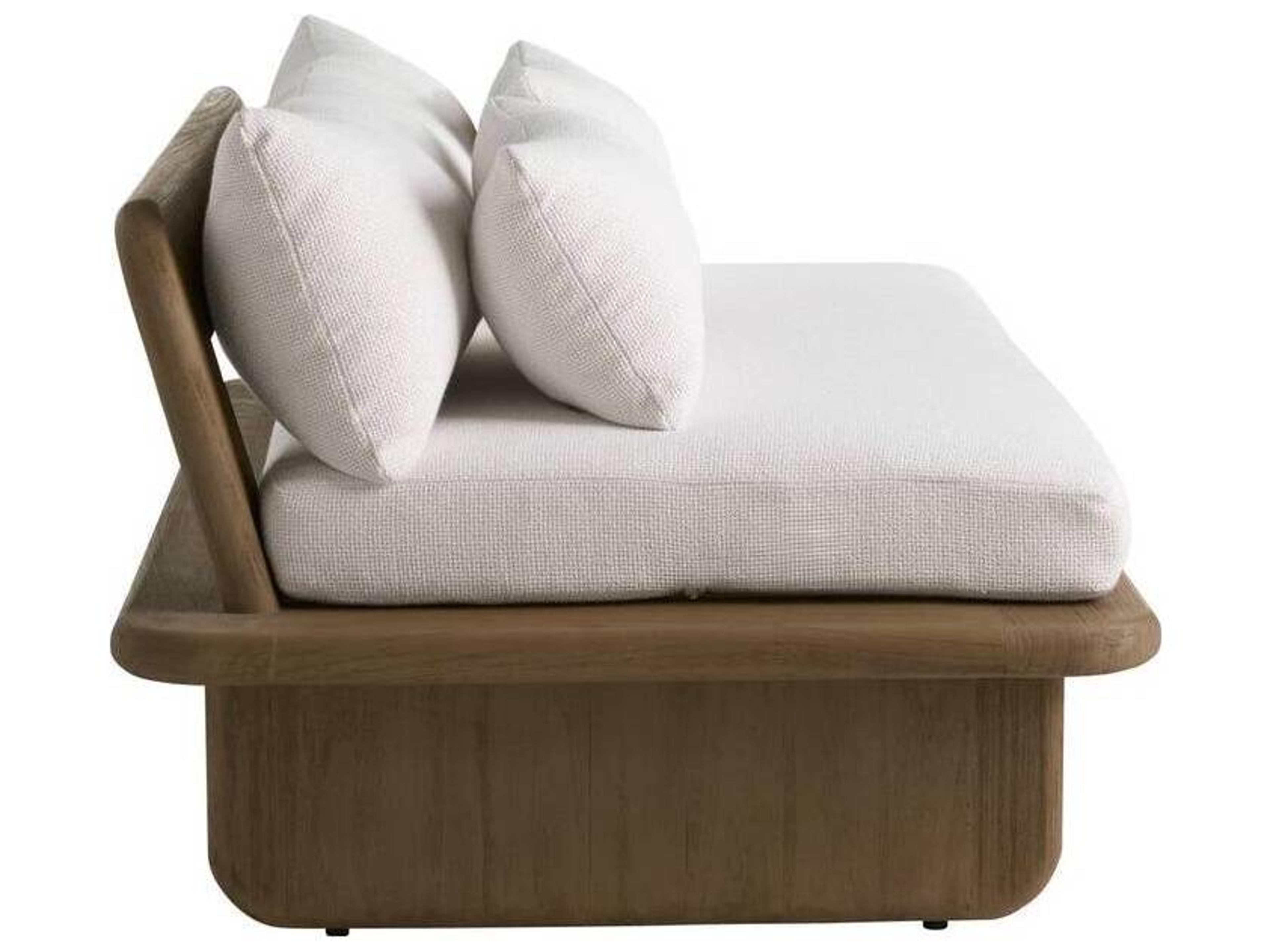 Arteriors Outdoor Fargo Shale Weathered Teak Cushion Loveseat