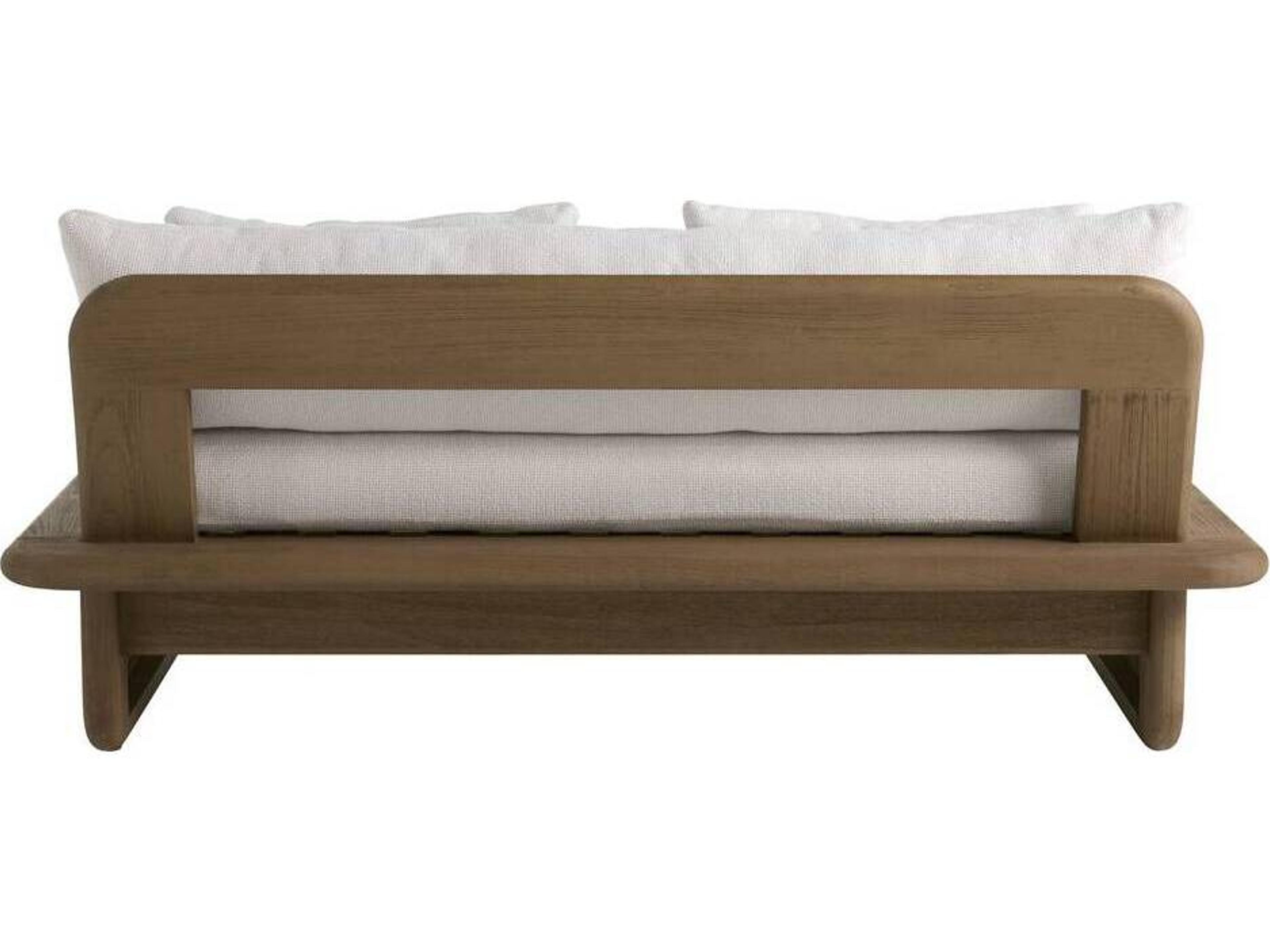 Arteriors Outdoor Fargo Shale Weathered Teak Cushion Loveseat