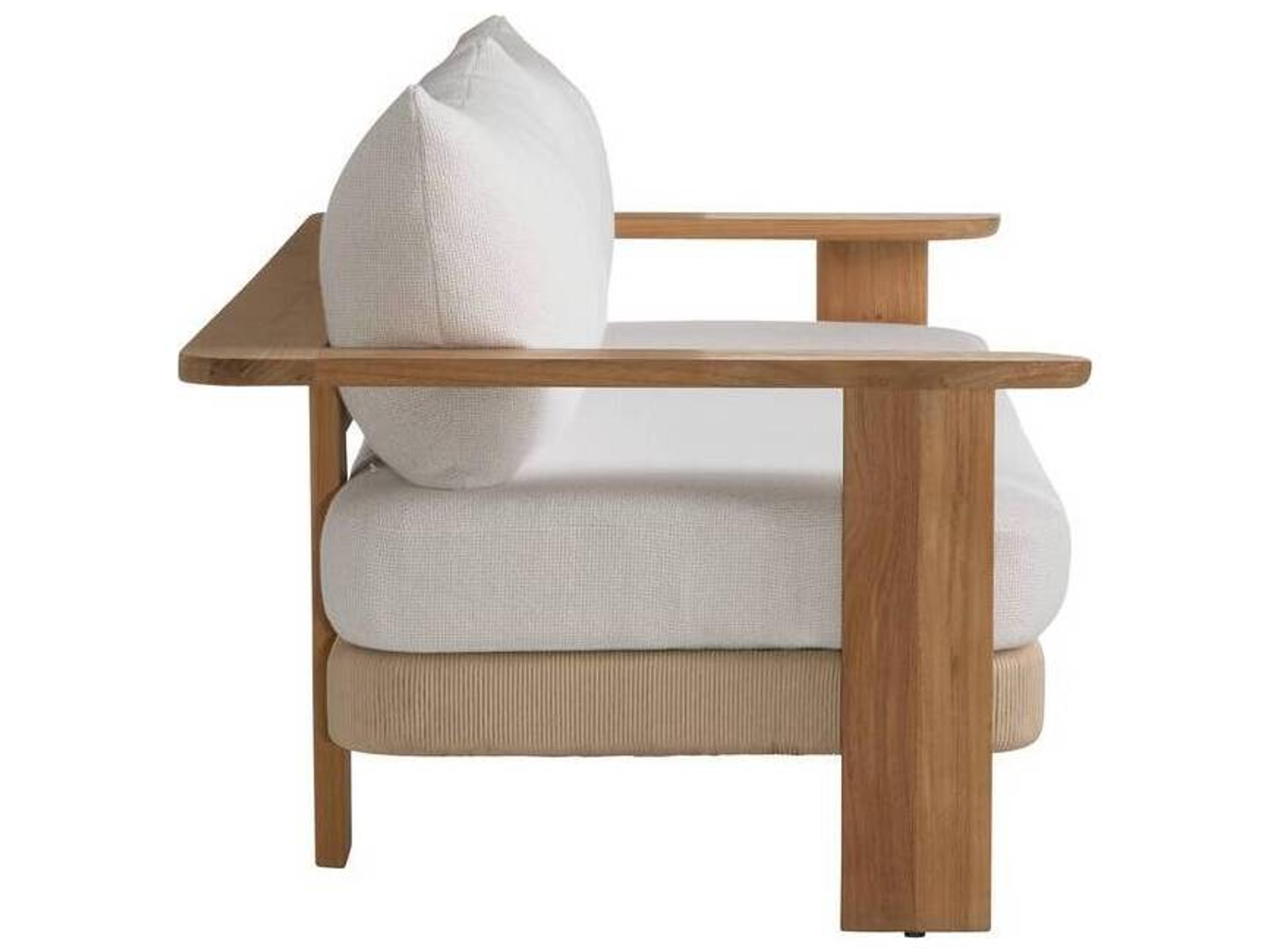 Arteriors Outdoor Halston Pearl Natural Teak Cushion Sofa