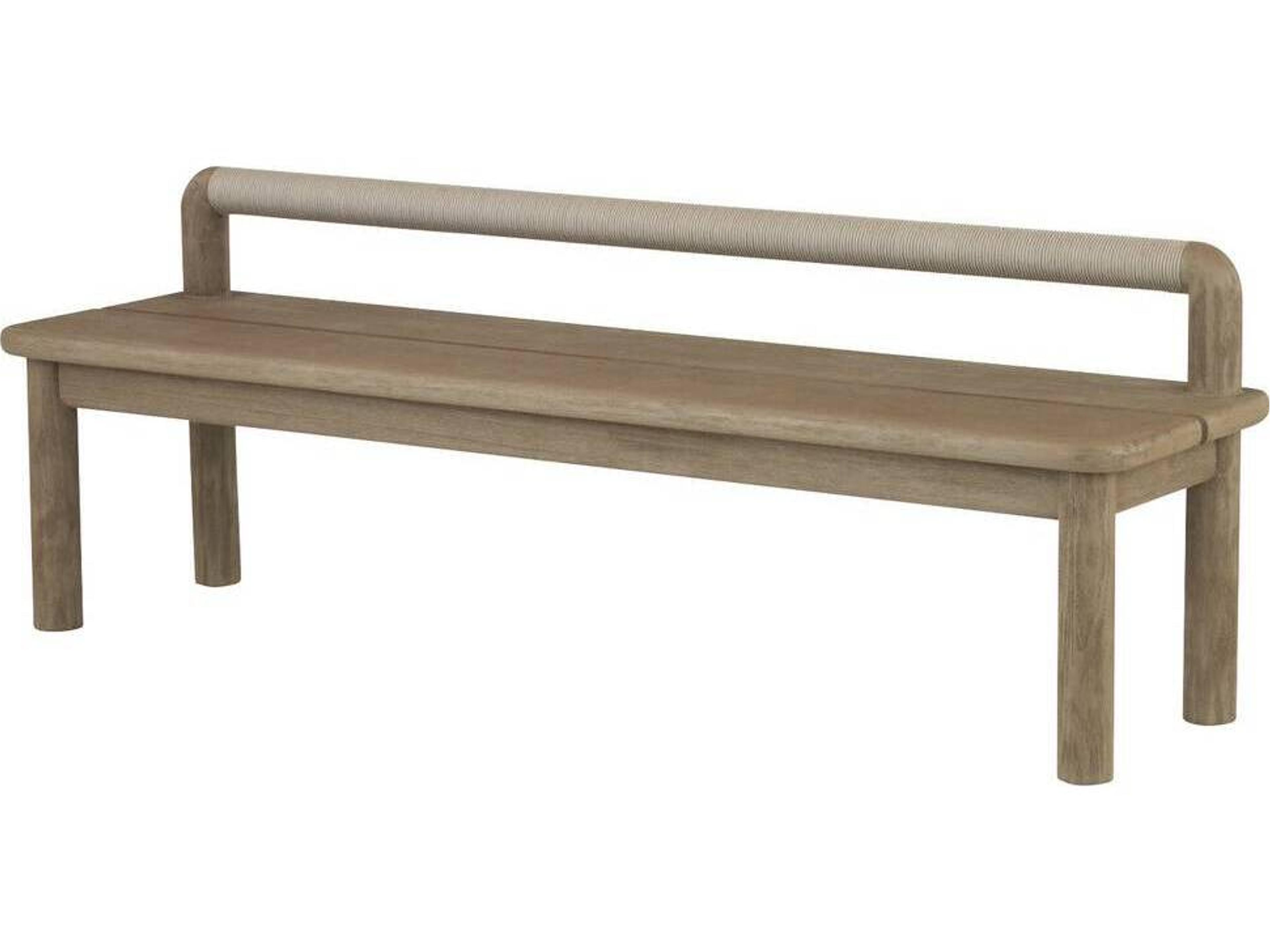 Arteriors Outdoor Escape Weathered Teak Pebble Bench