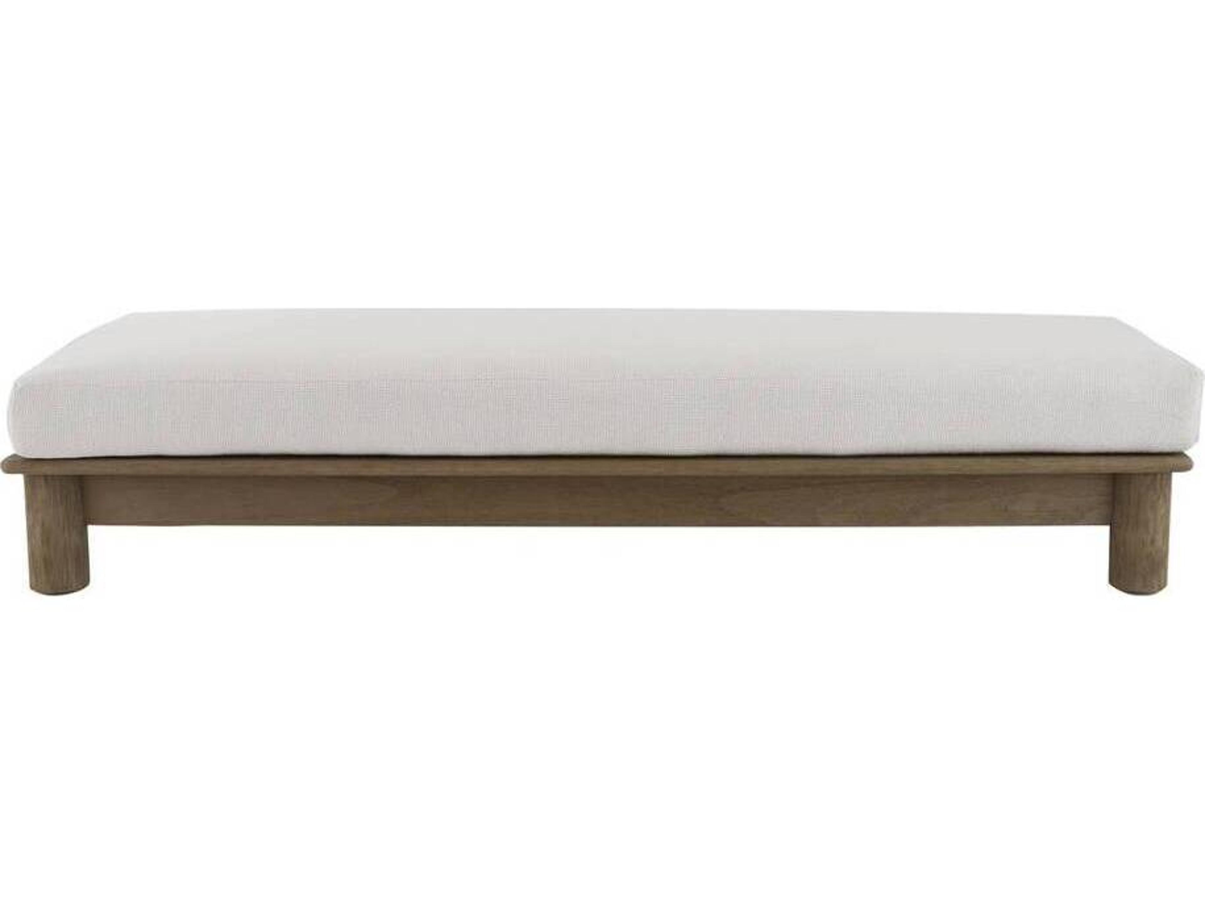 Arteriors Outdoor Caldwell Shale Weathered Teak Cushion Ottoman