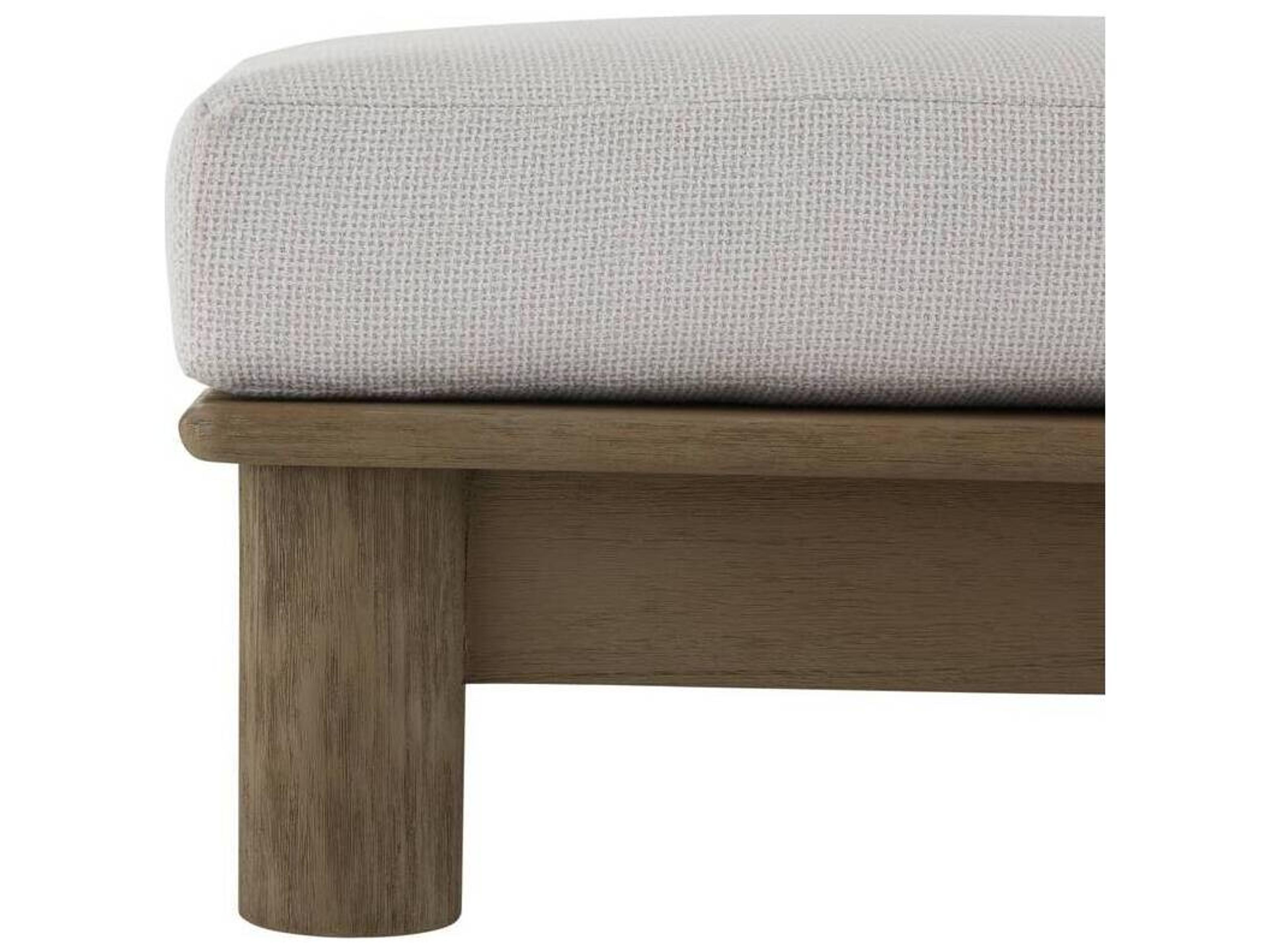 Arteriors Outdoor Caldwell Shale Weathered Teak Cushion Ottoman