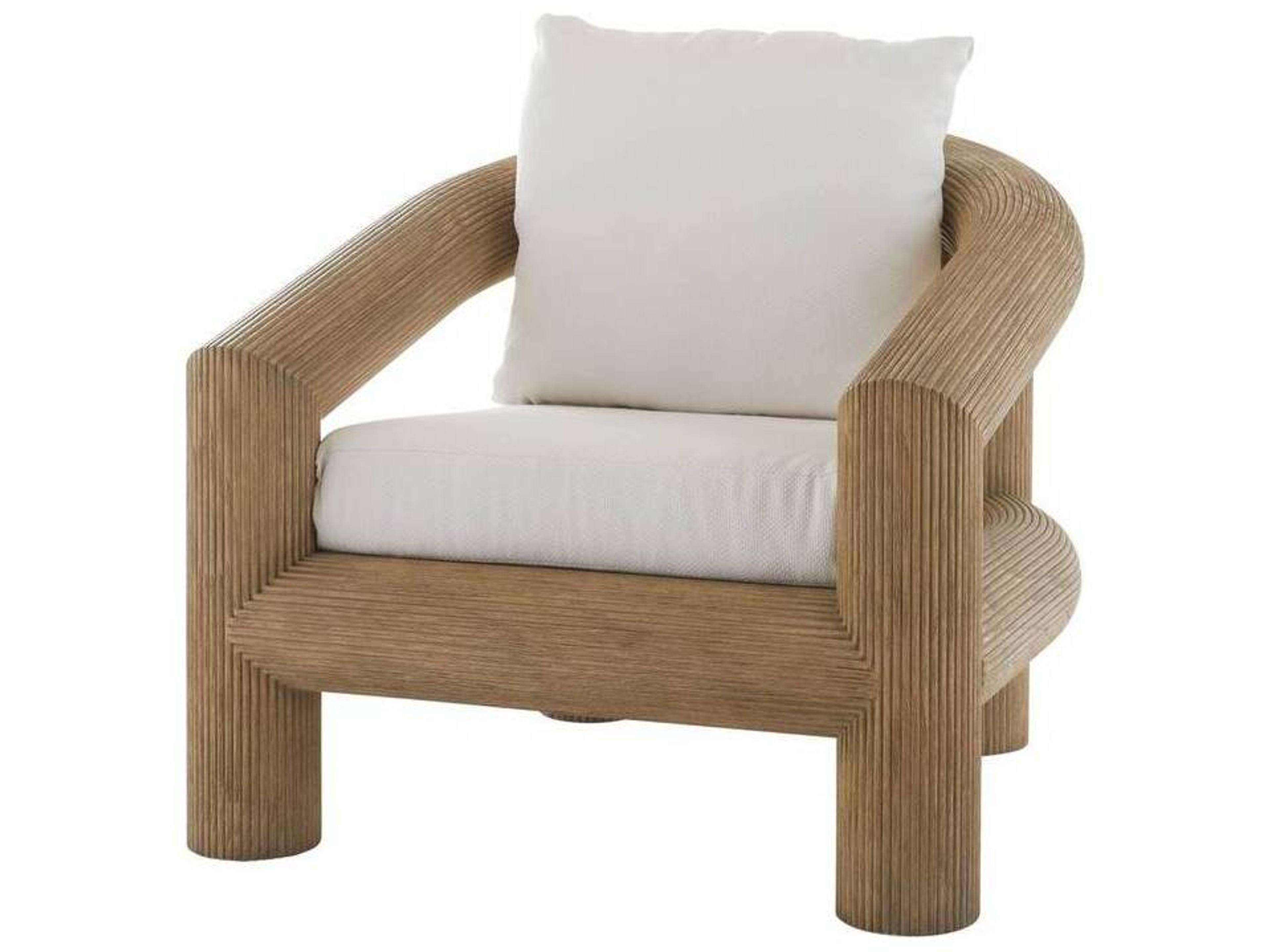 Arteriors Outdoor Easley Beluga Honey Teak Cushion Lounge Chair
