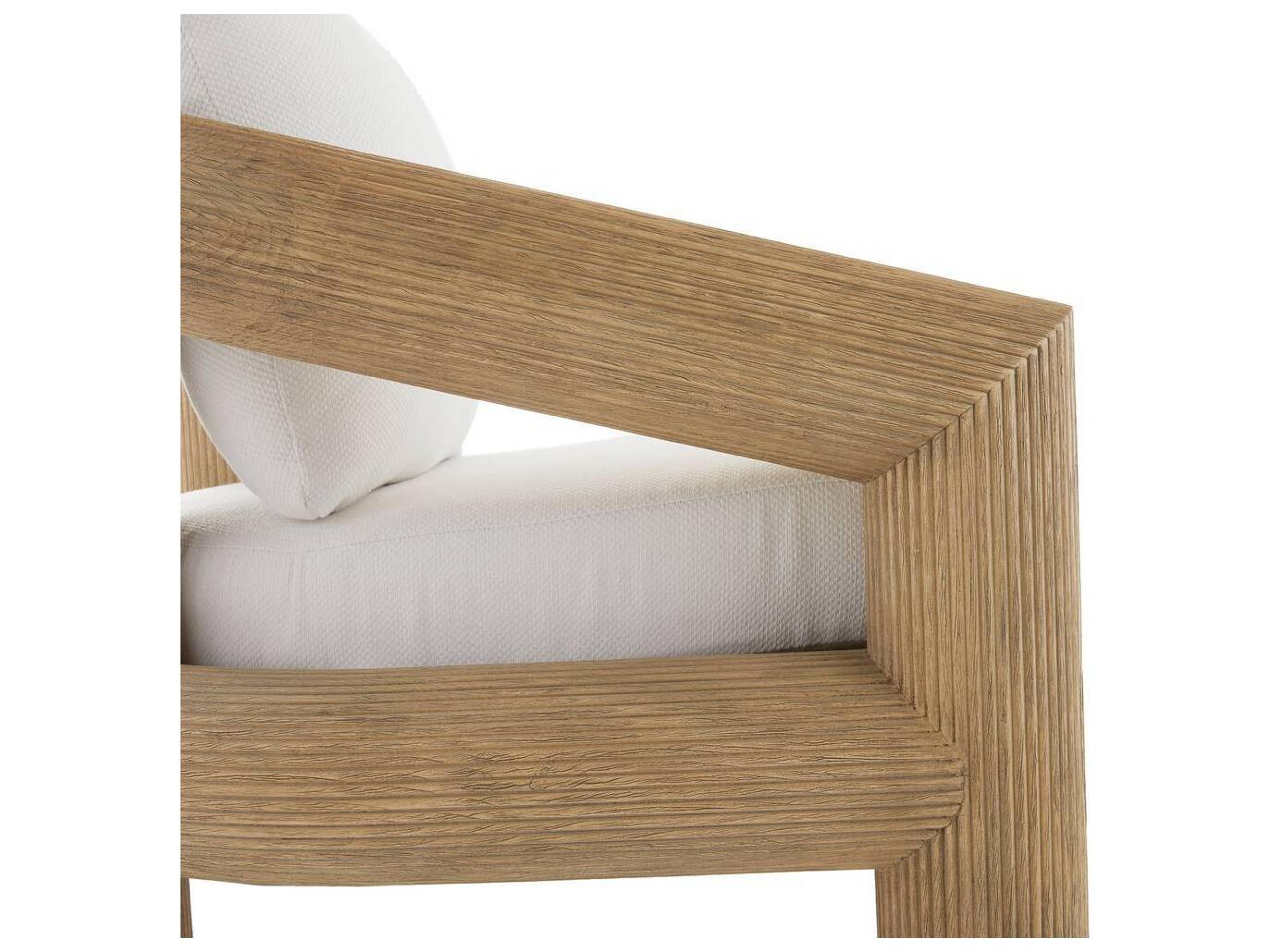 Arteriors Outdoor Easley Beluga Honey Teak Cushion Lounge Chair