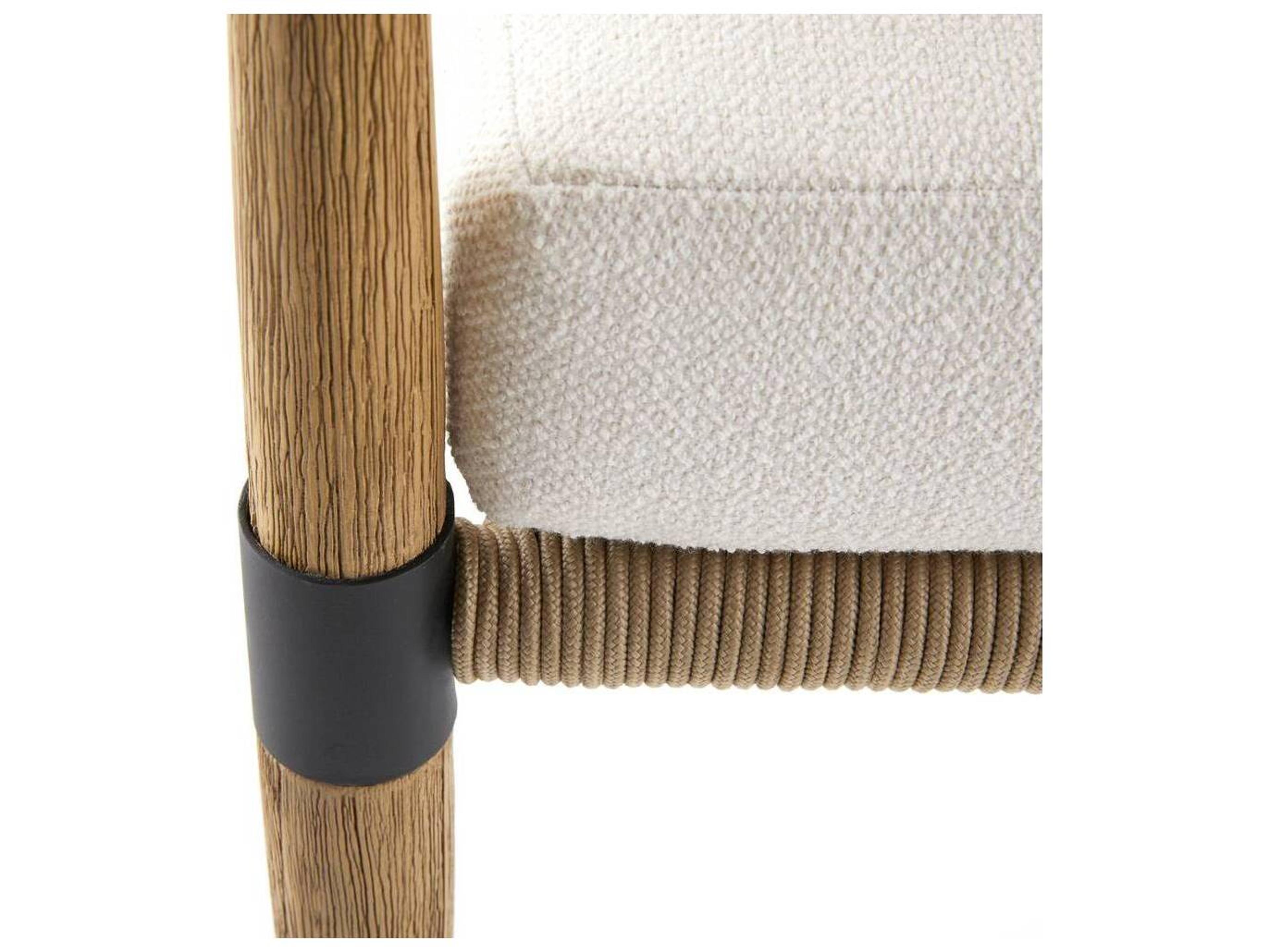 Arteriors Outdoor Estes Pearl Willow Teak Cushion Dining Chair