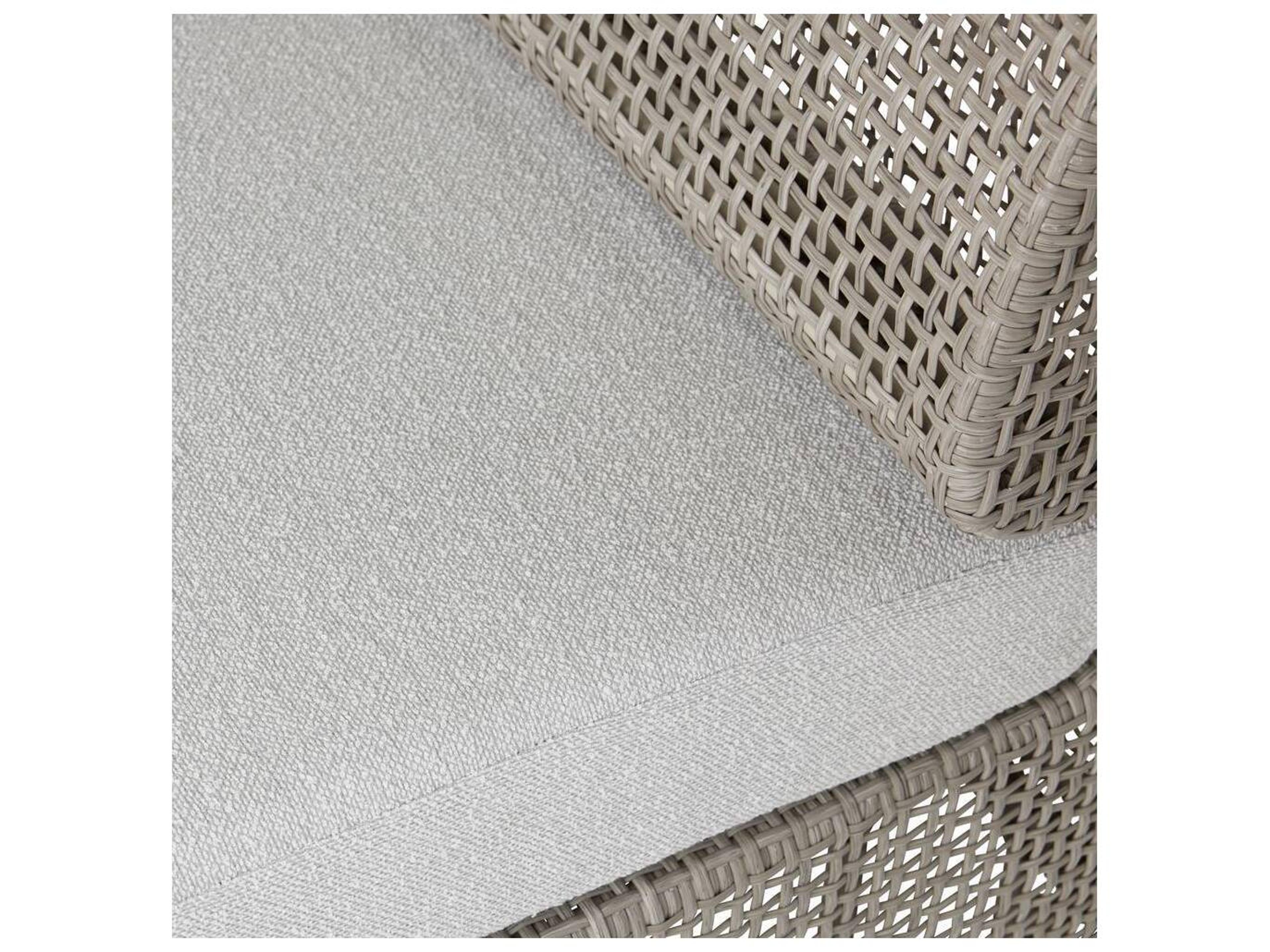 Arteriors Outdoor Dupont Porpoise Weathered Gray Wicker Cushion Lounge Chair