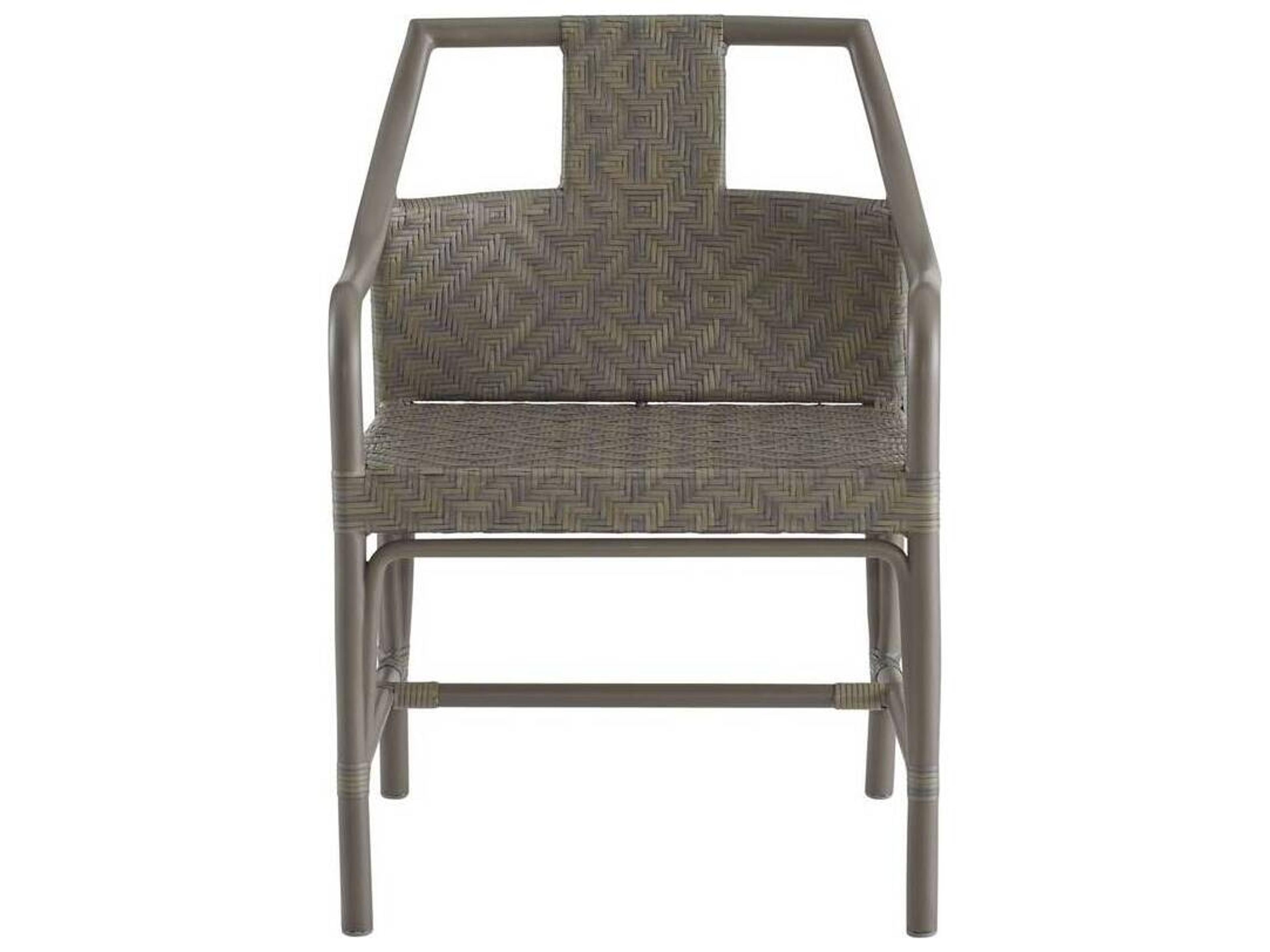 Arteriors Outdoor Newton Chartreaux Gray Wicker Dining Chair