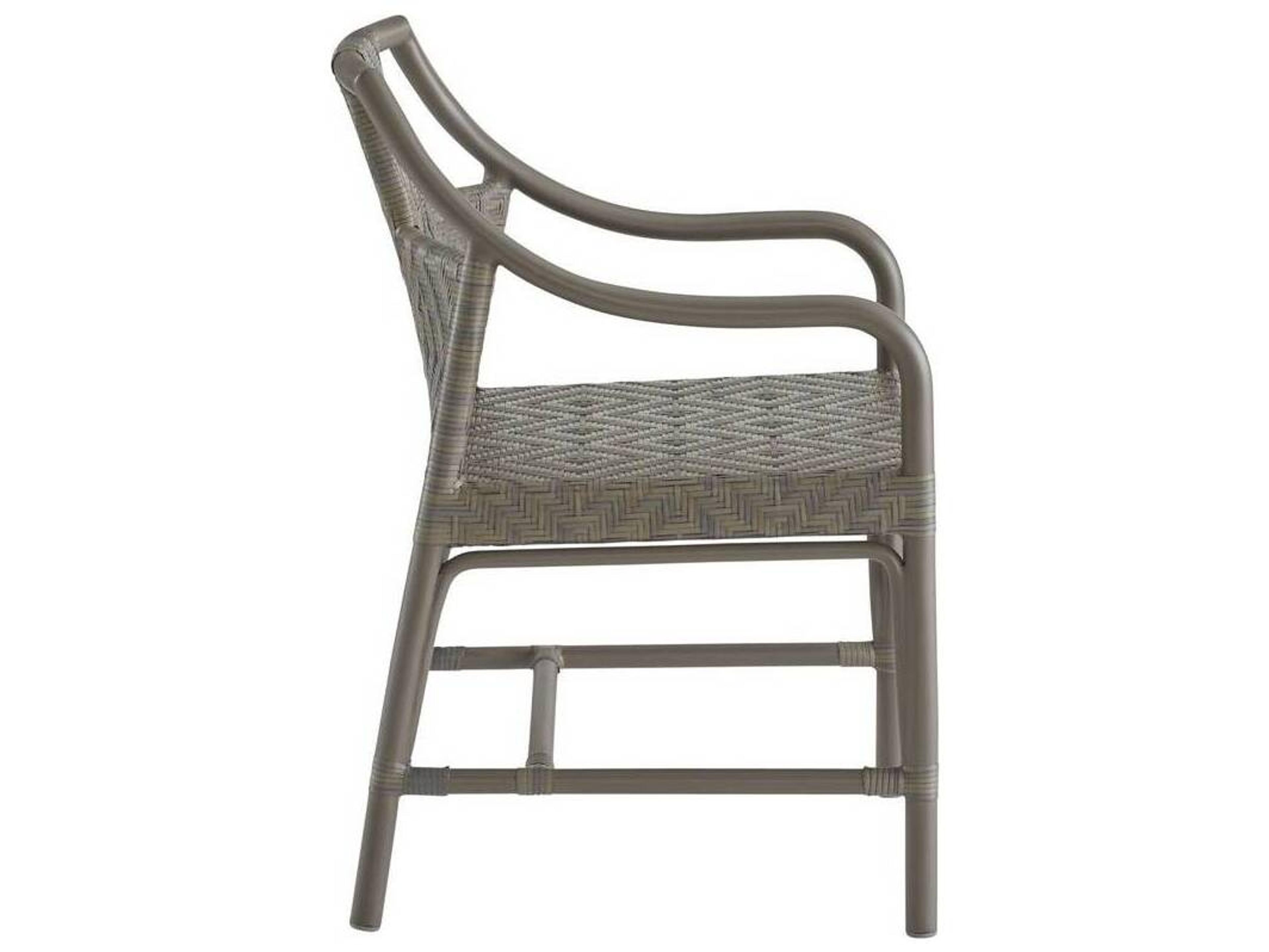 Arteriors Outdoor Newton Chartreaux Gray Wicker Dining Chair