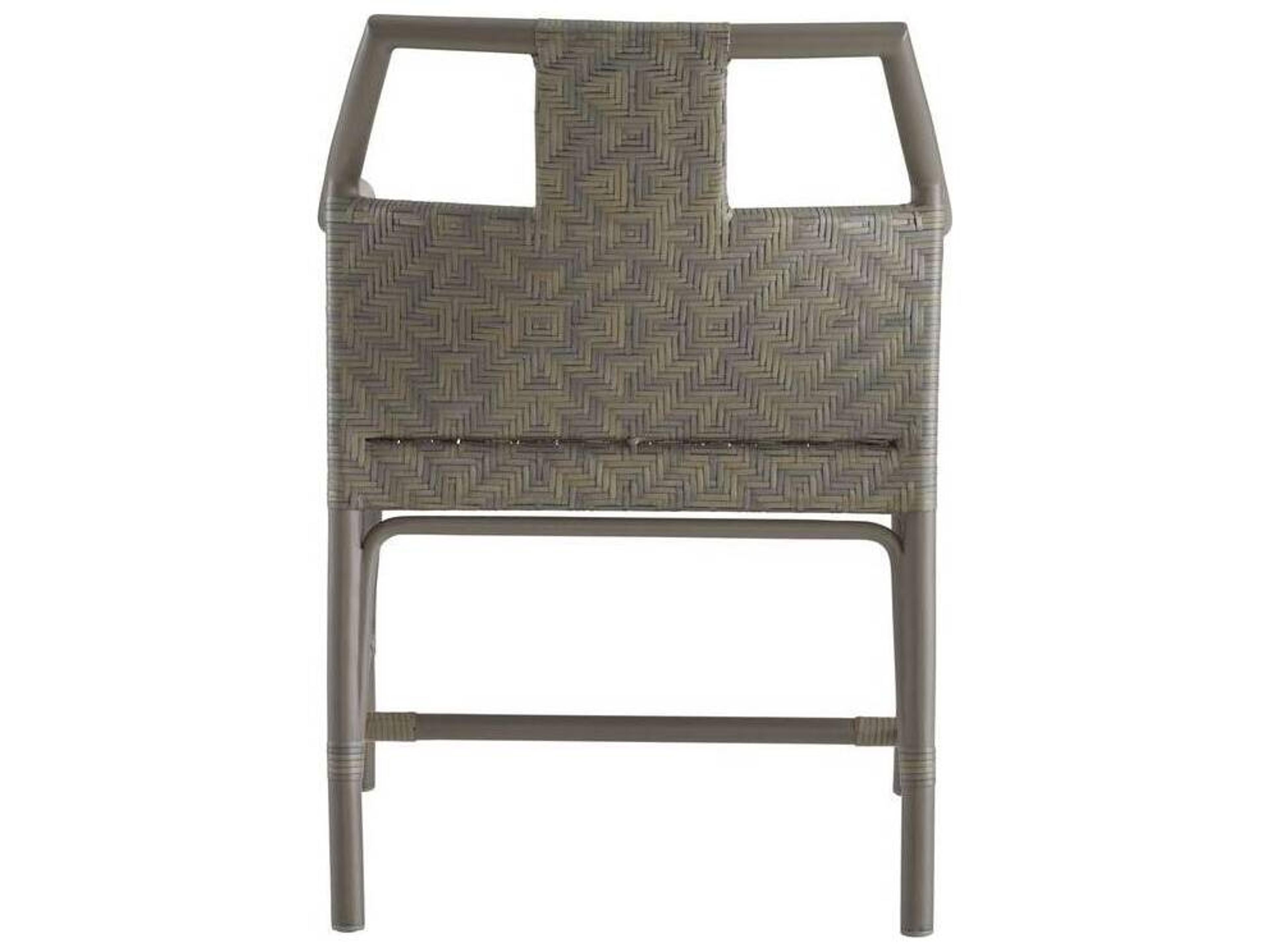 Arteriors Outdoor Newton Chartreaux Gray Wicker Dining Chair