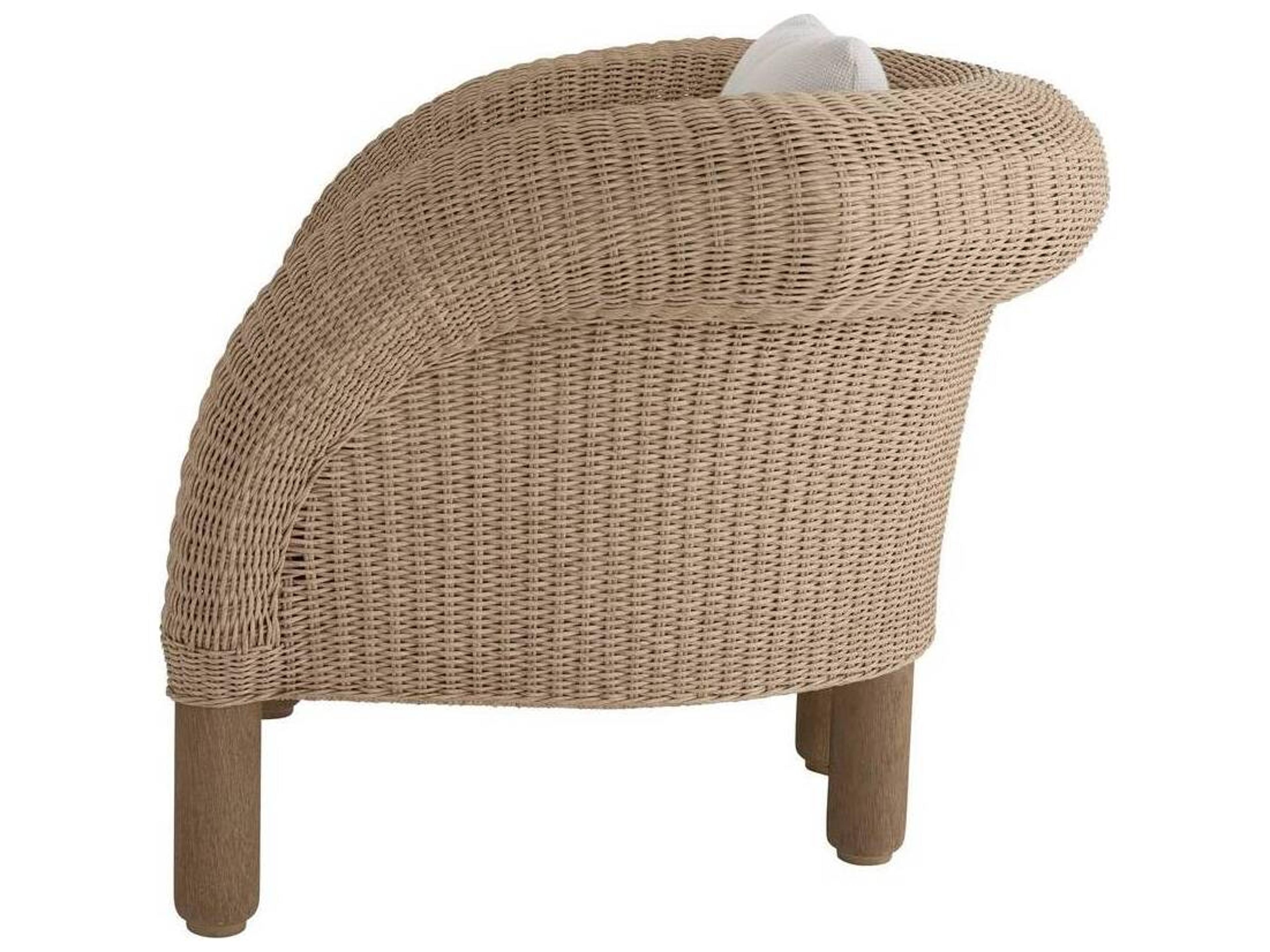 Arteriors Outdoor Fielder Pearl Dune Wicker Cushion Lounge Chair