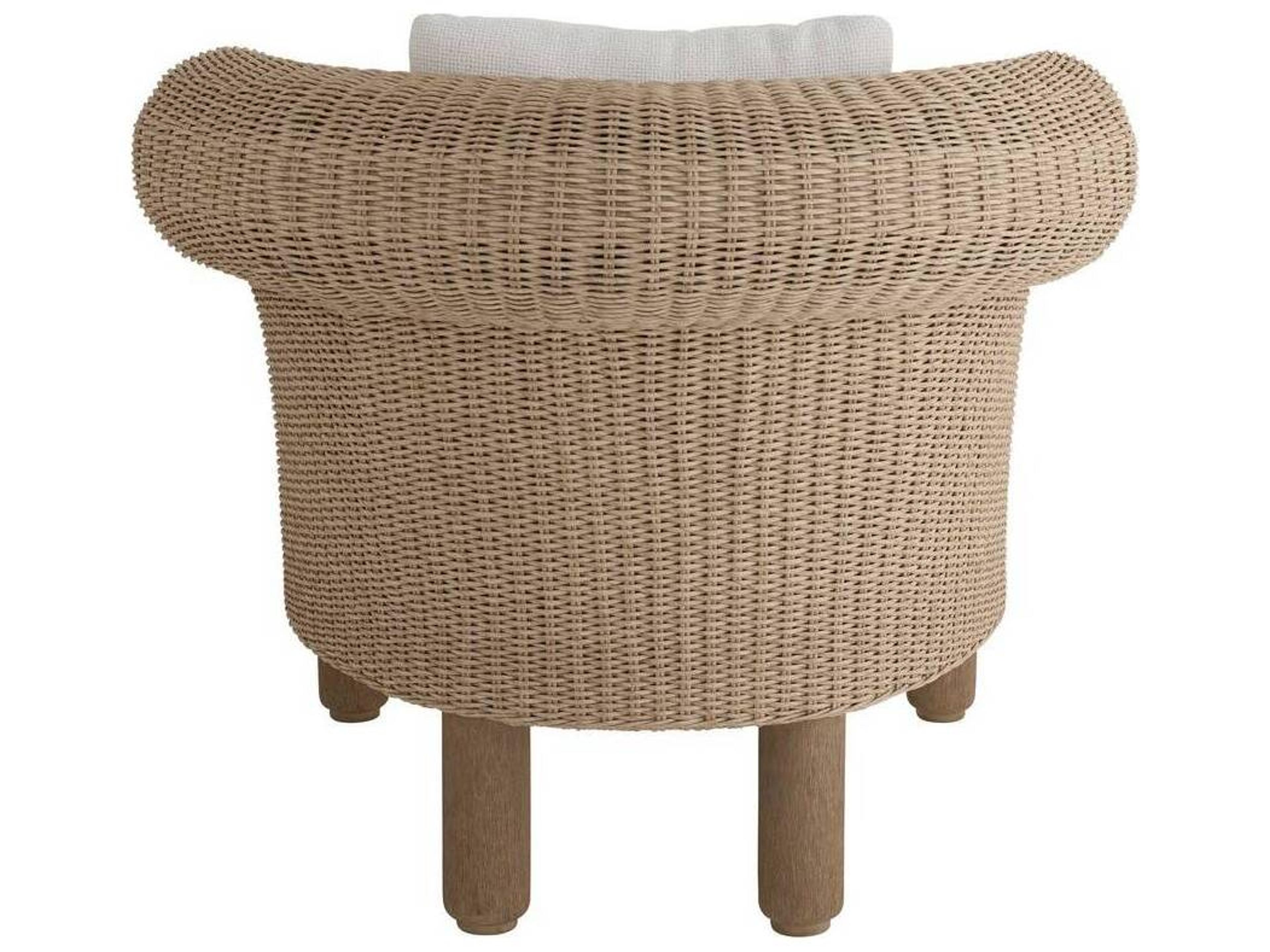 Arteriors Outdoor Fielder Pearl Dune Wicker Cushion Lounge Chair