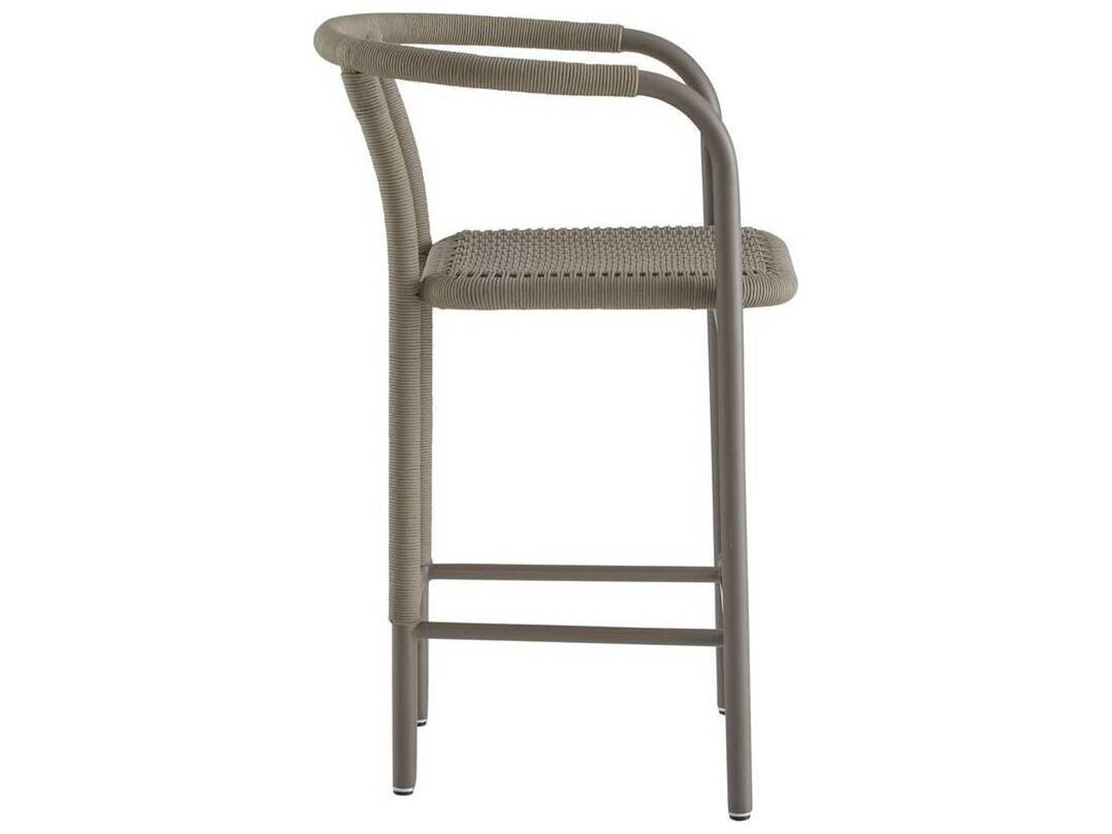 Arteriors Outdoor Feller Fossil Gray Aluminum Rope Counter Stool