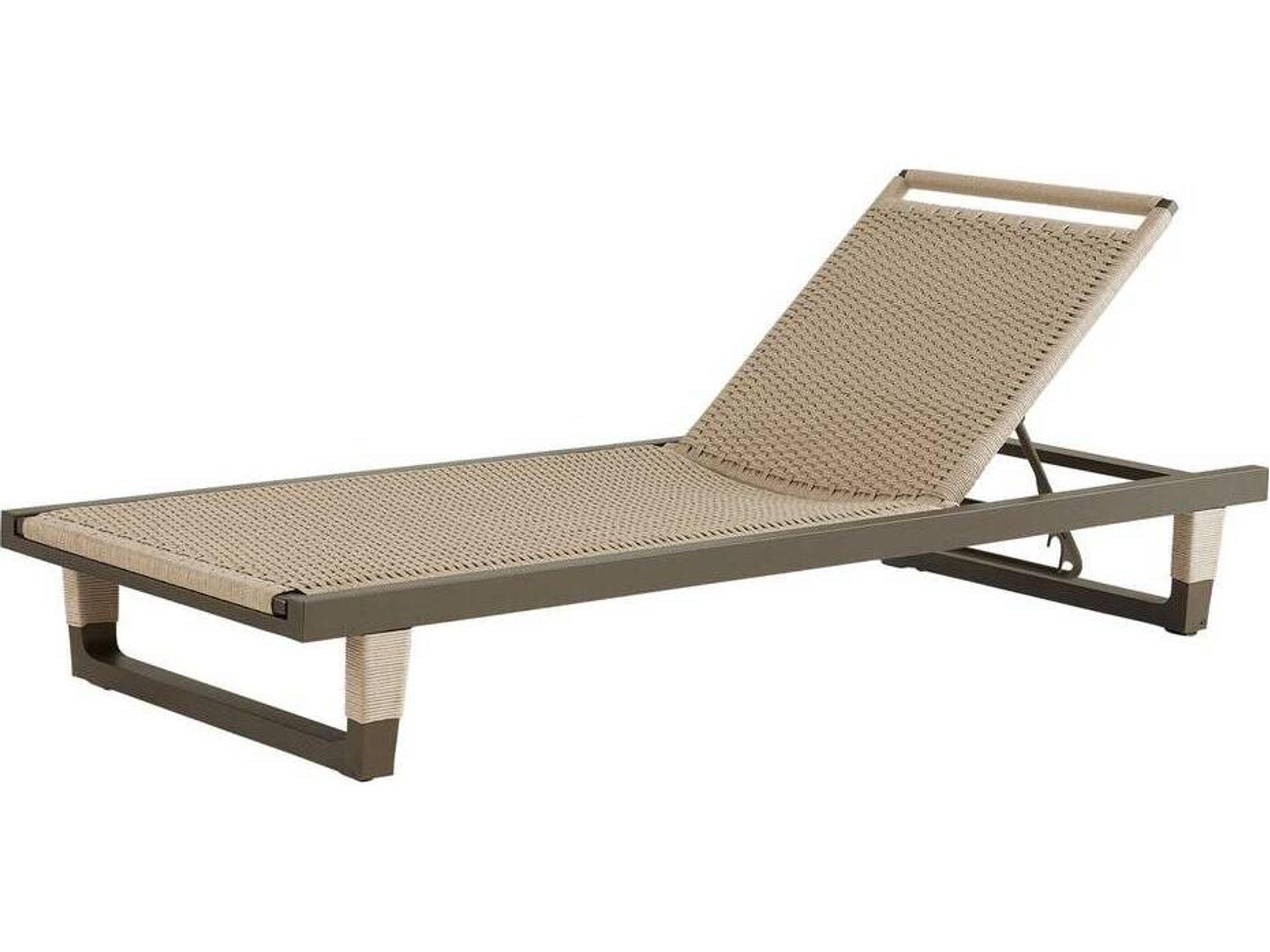 Arteriors Outdoor Daytona Buff Blackened Bronze Aluminum Rope Chaise Lounge