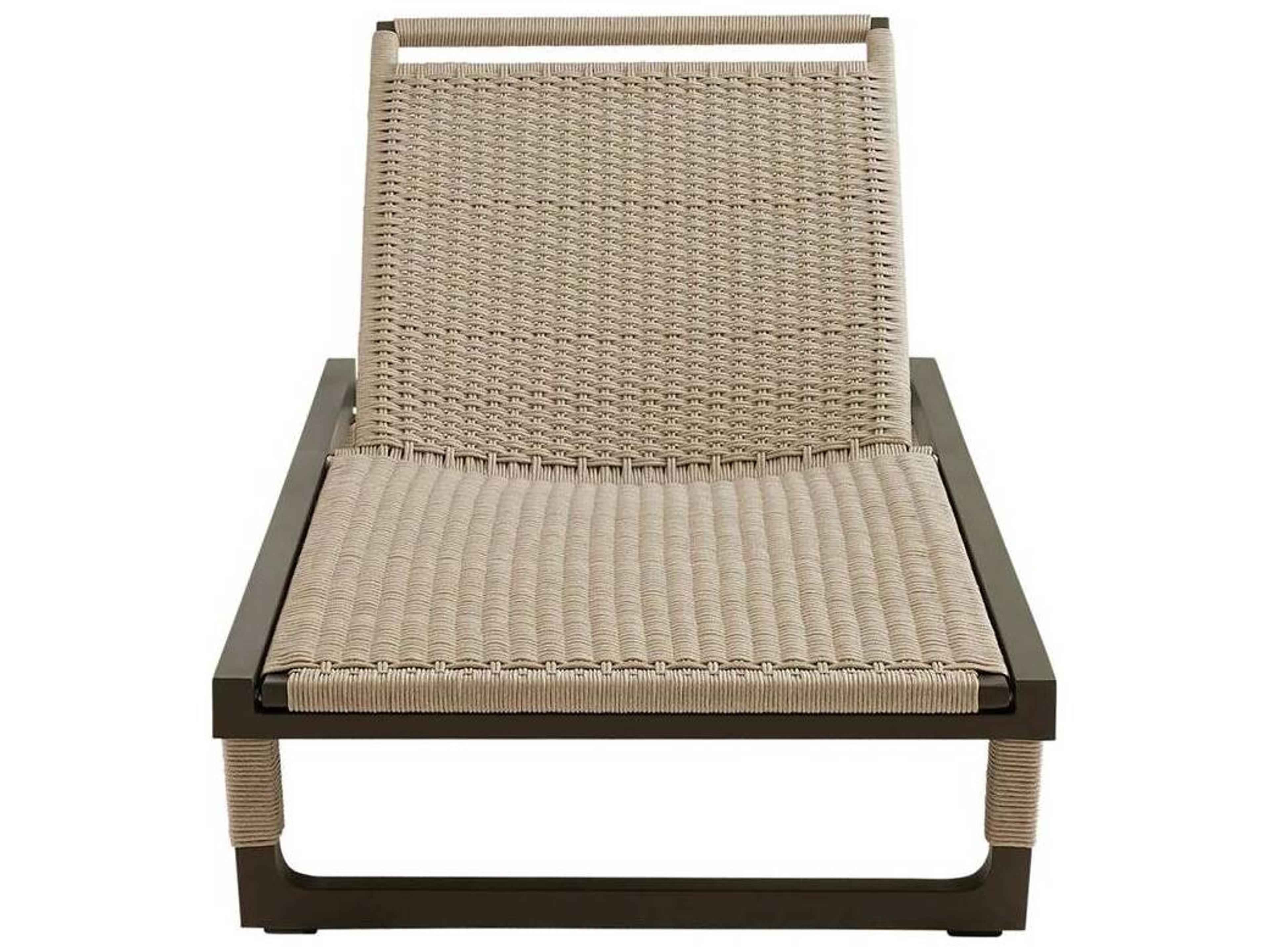 Arteriors Outdoor Daytona Buff Blackened Bronze Aluminum Rope Chaise Lounge
