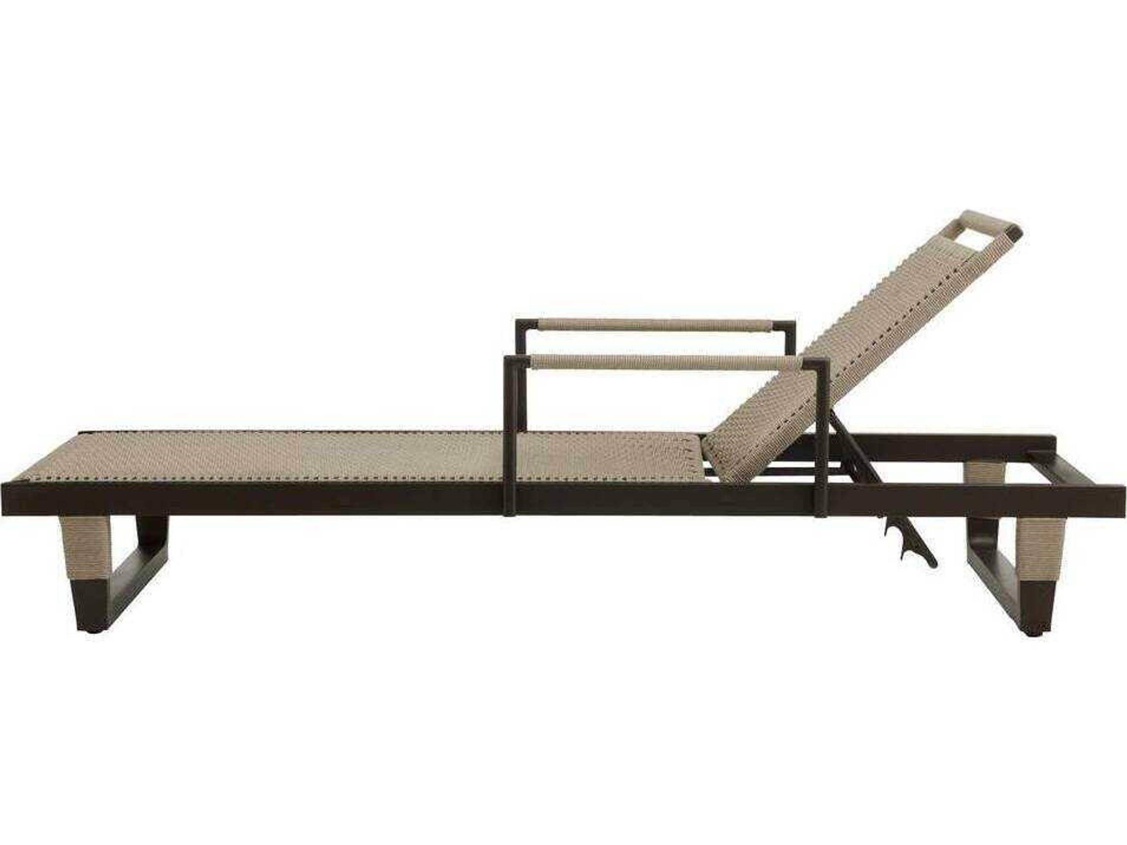 Arteriors Outdoor Buff Metal Rope Chaise Lounge