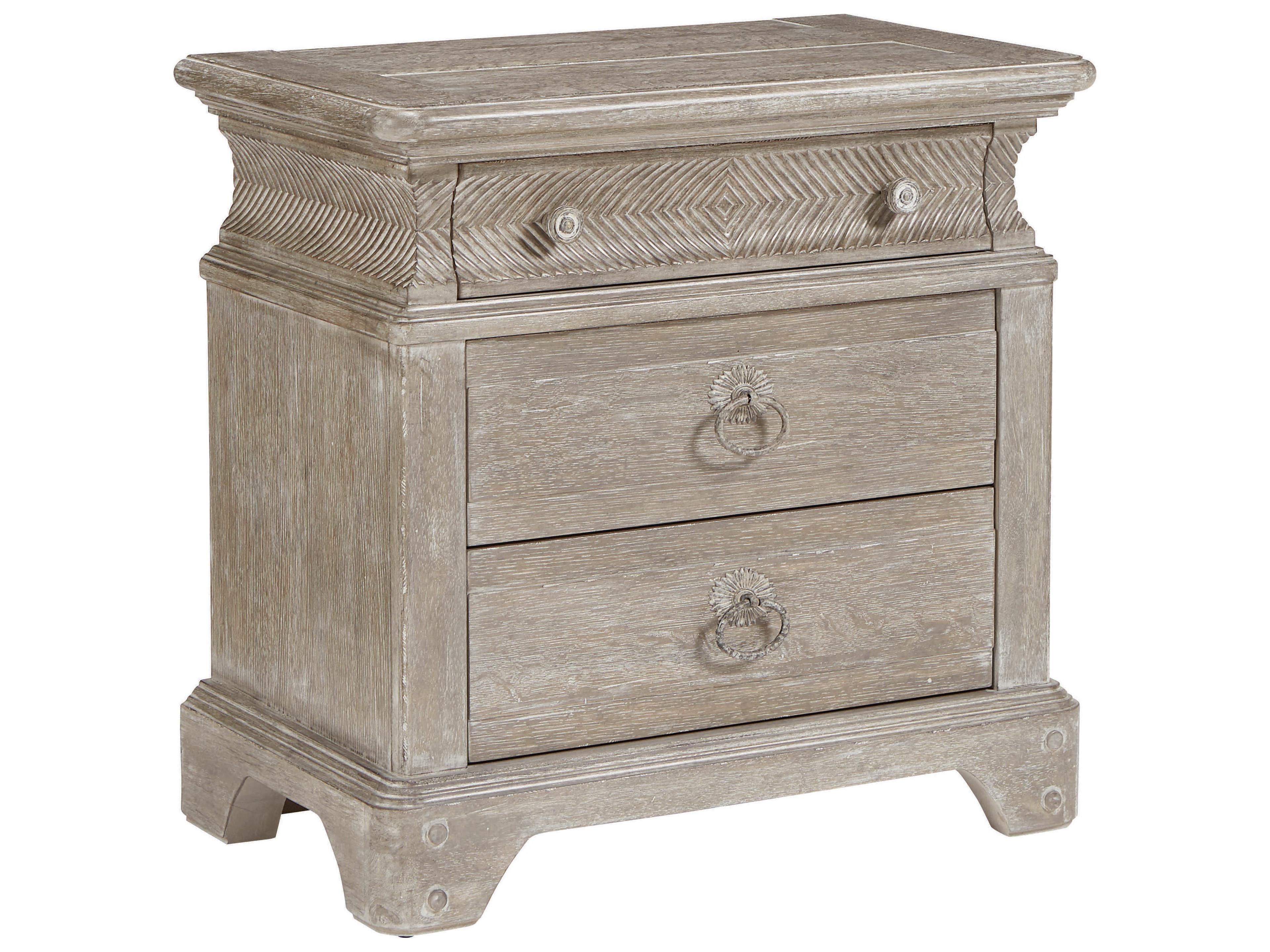 Summer Creek Light Keeper's 3-Drawers Beige Oak Wood Chest Nightstand