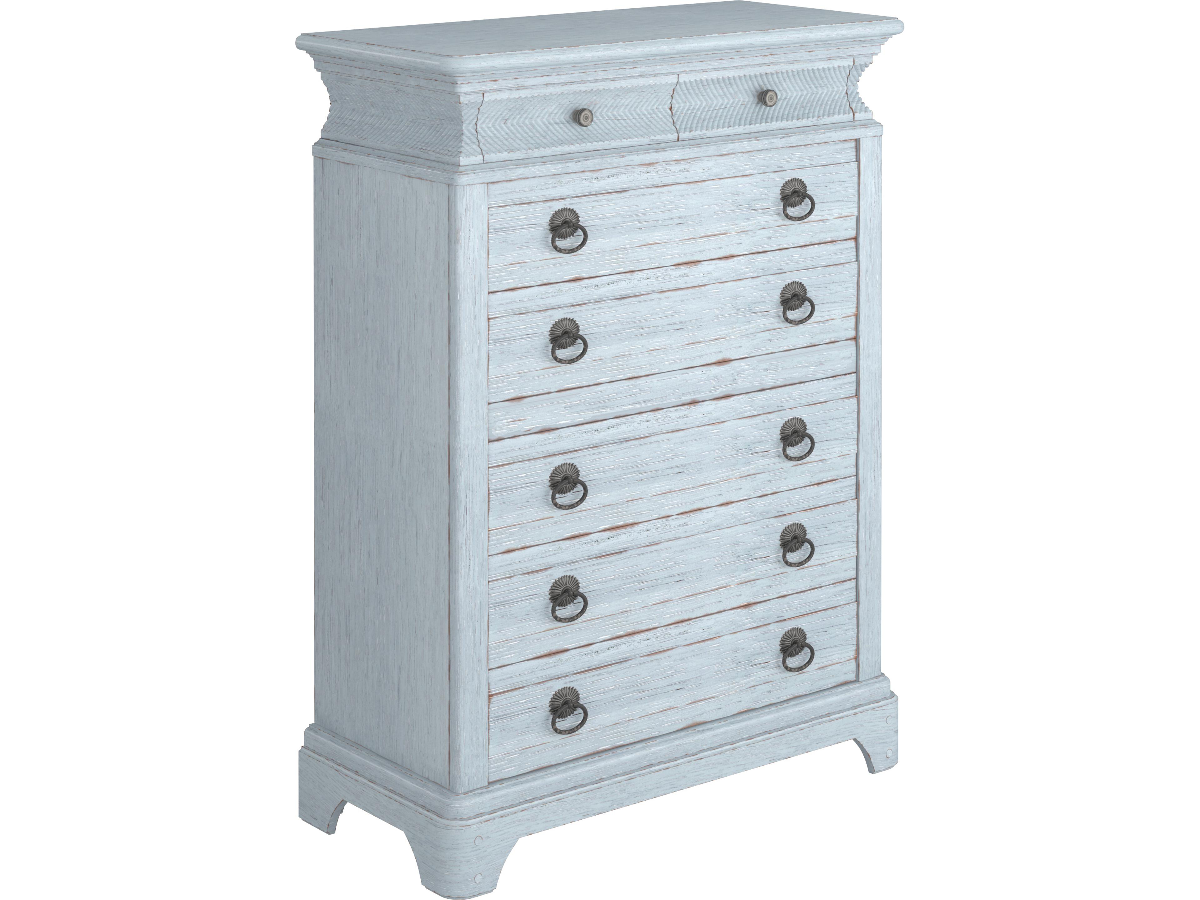Summer Creek Blue Shutter Oak Wood Accent Chest
