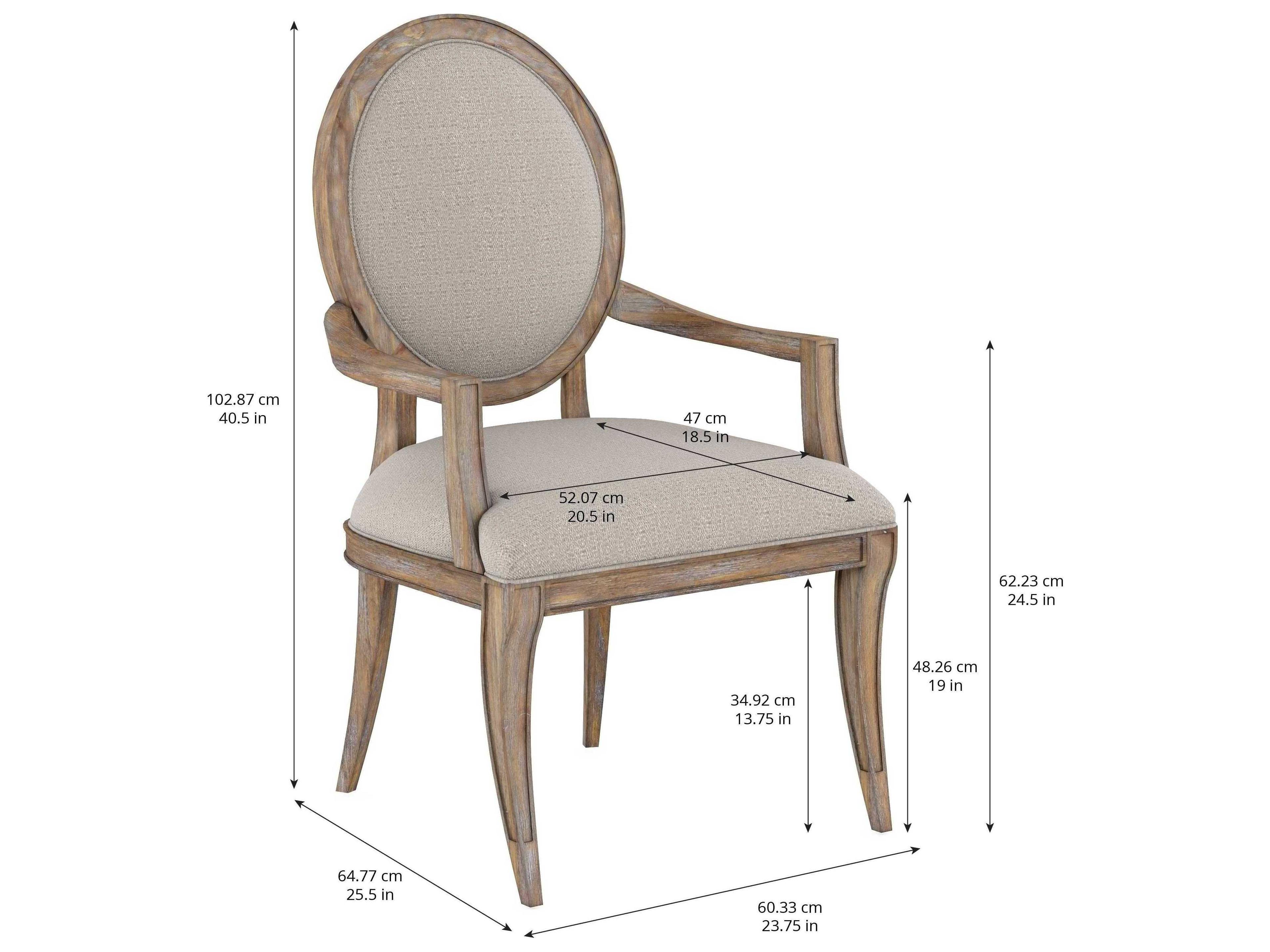 A.R.T. Furniture Architrave Rubberwood Beige Upholstered Arm Dining Chair