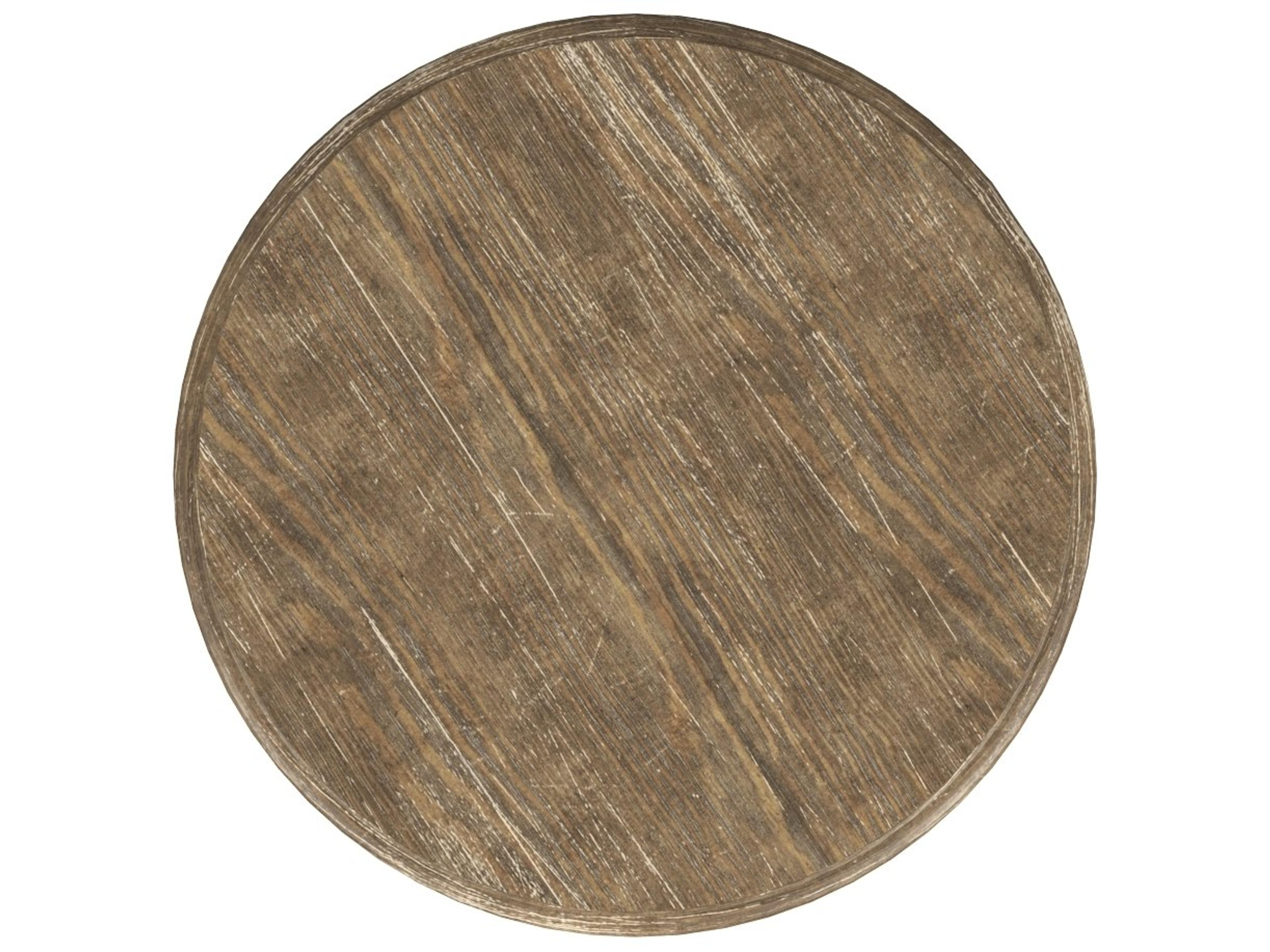 A.R.T. Furniture Architrave Round Wood Lightly Antiqued Distressed Brown End Table