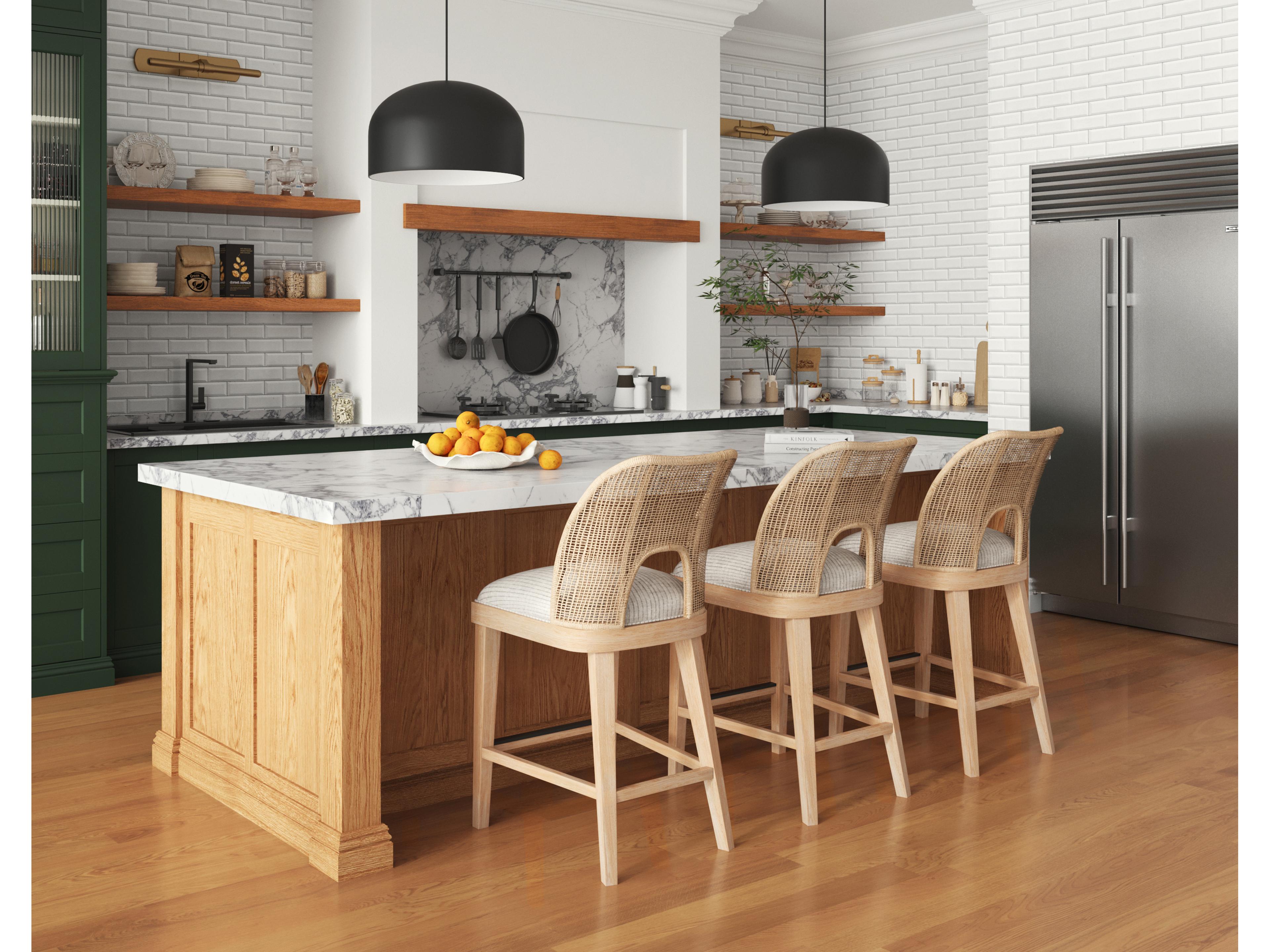 A.R.T. Furniture Frame Brown Chestnut Upholstered Ash Wood Counter Stool