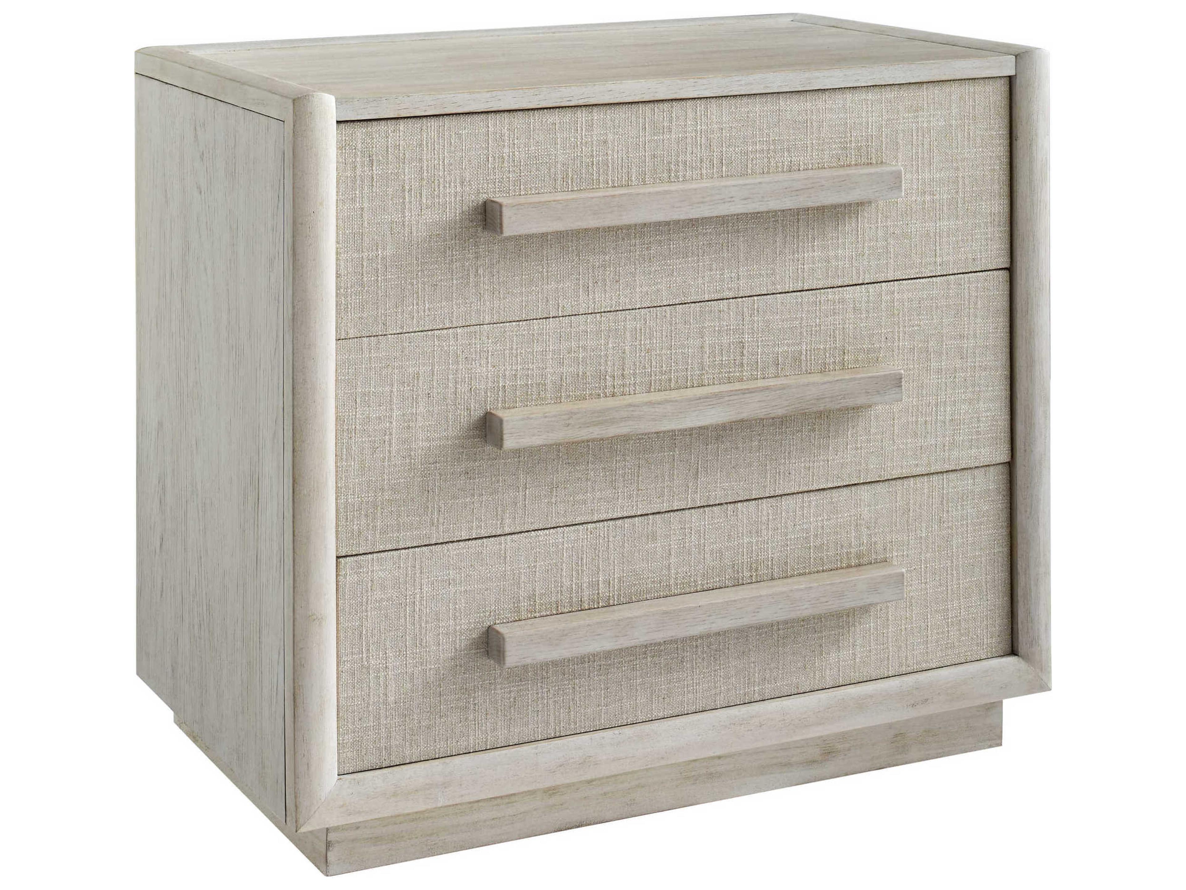 Cotiere 3-Drawer Nightstand with USB Charging and Linen Fabric