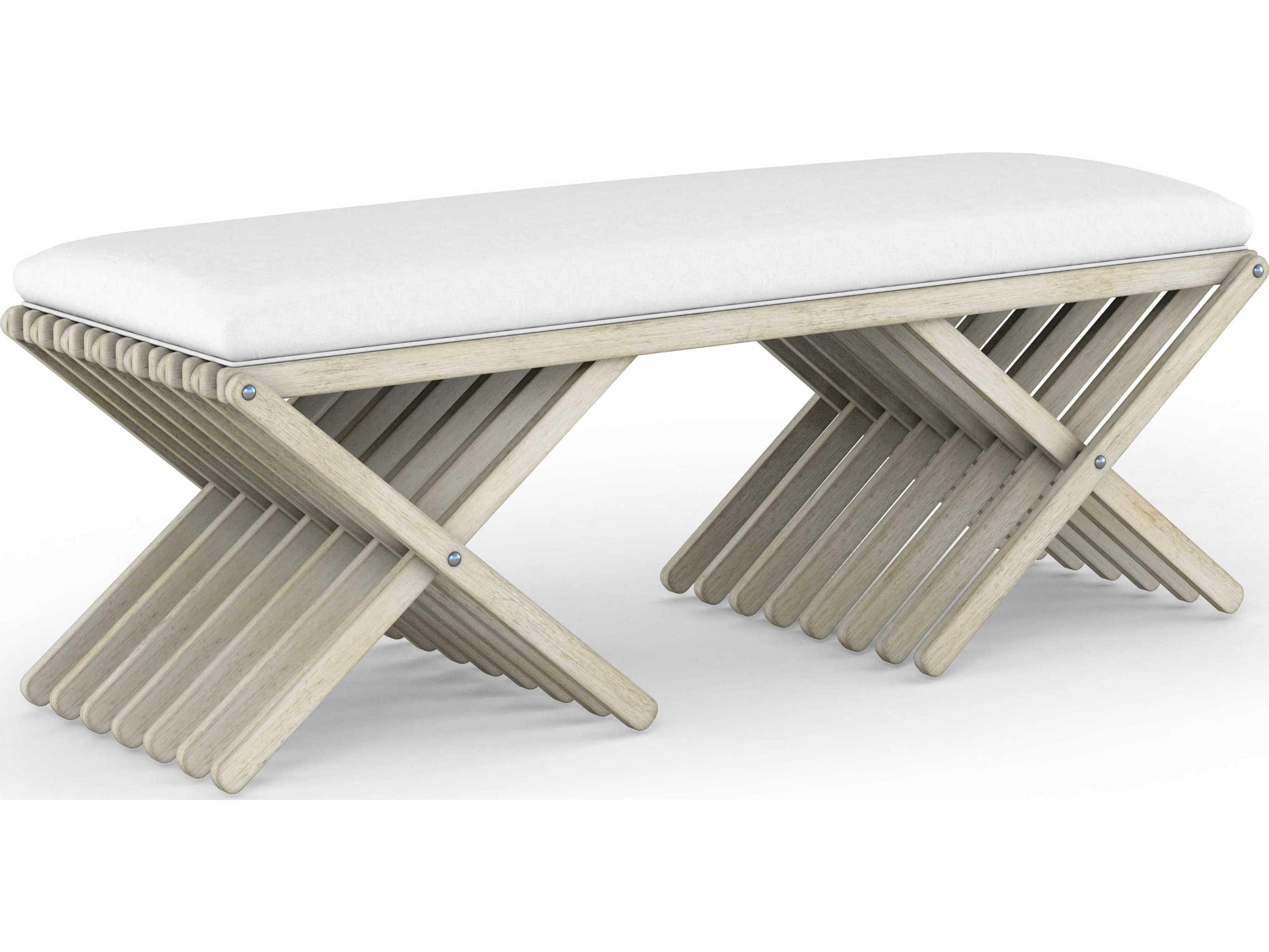 Cotiere Linen Beige Upholstered Accent Bench