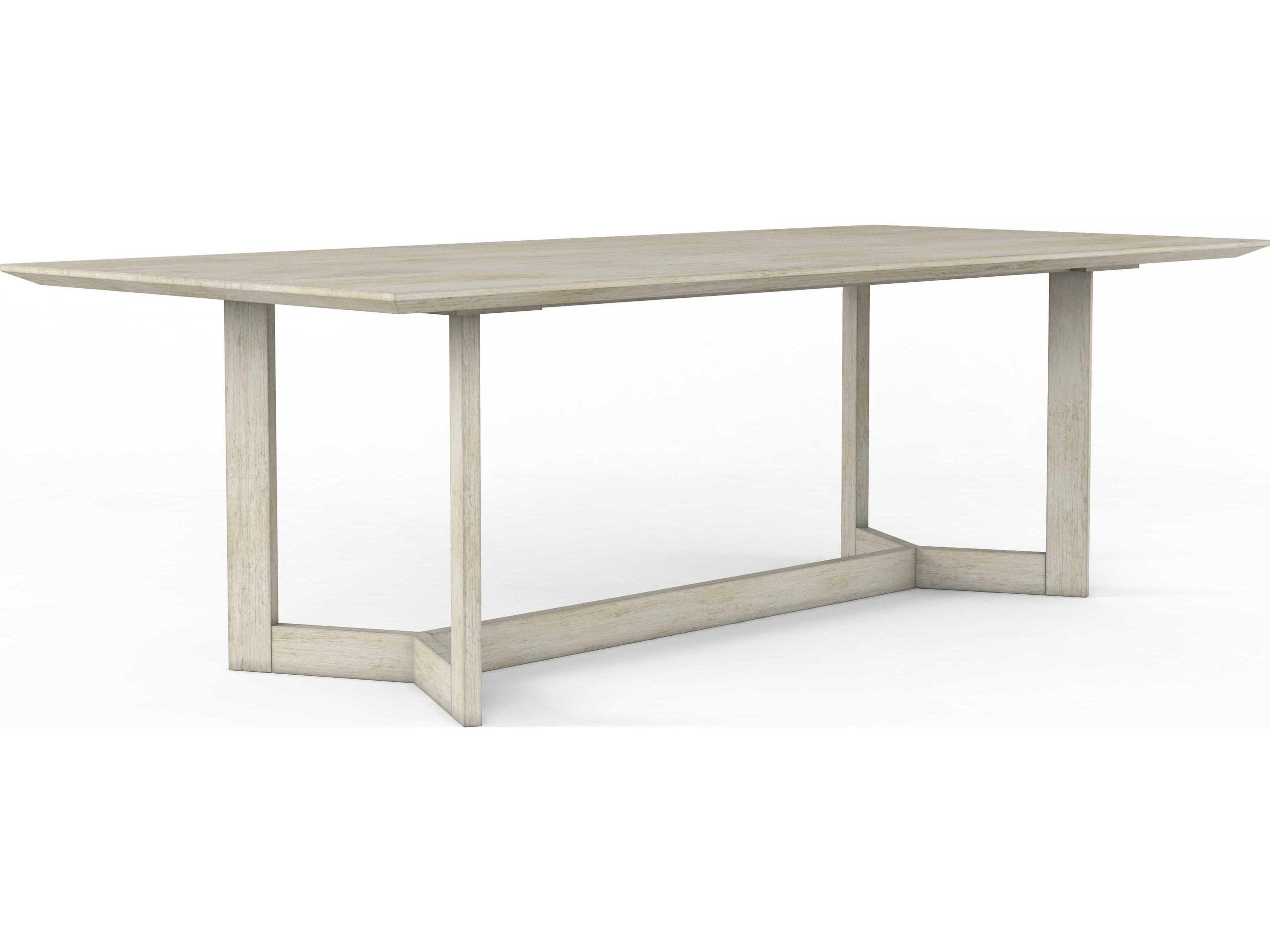 Cotiere Rectangular Wood Linen Dining Table