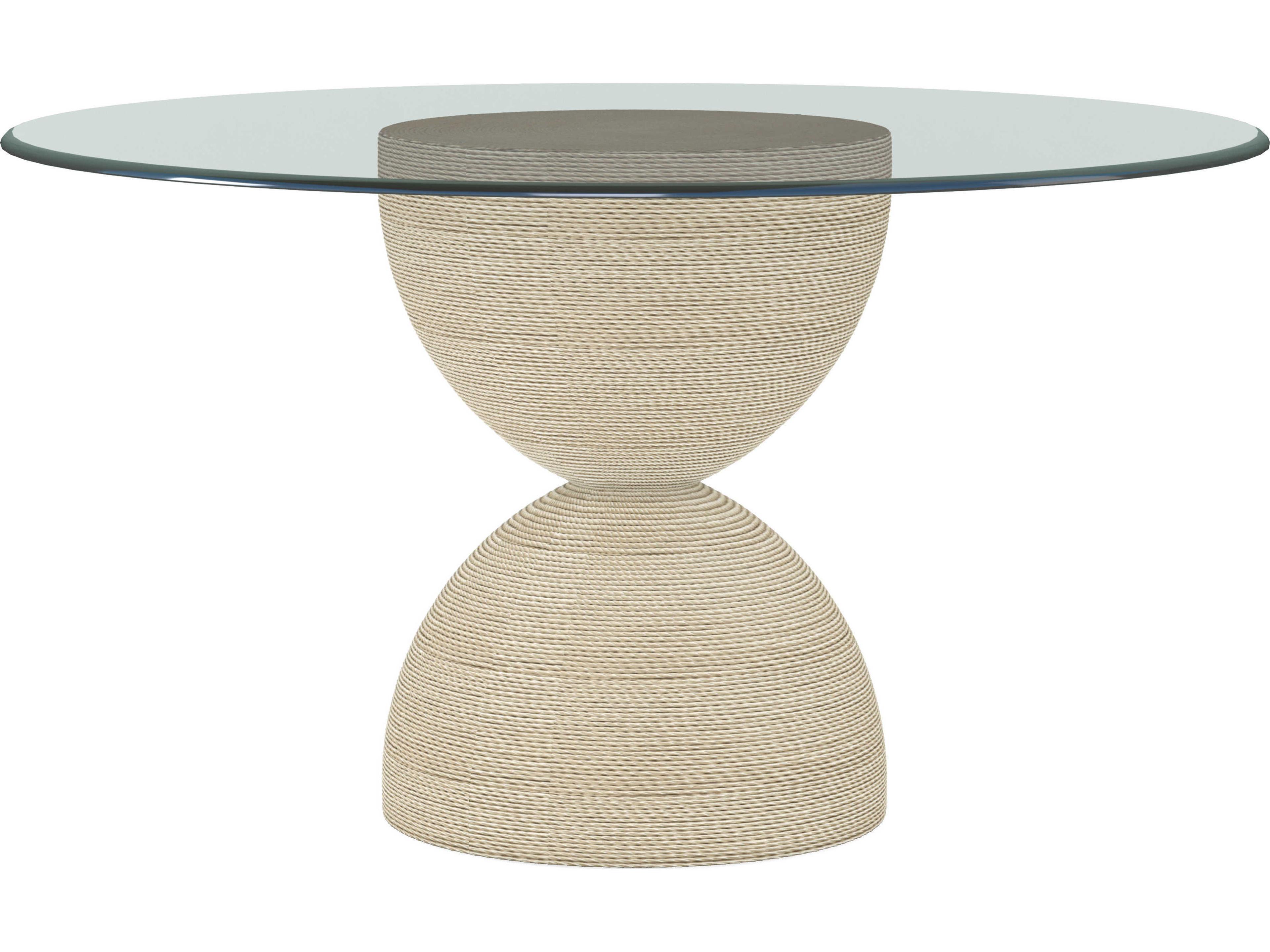 Cotiere Round Glass Linen Dining Table