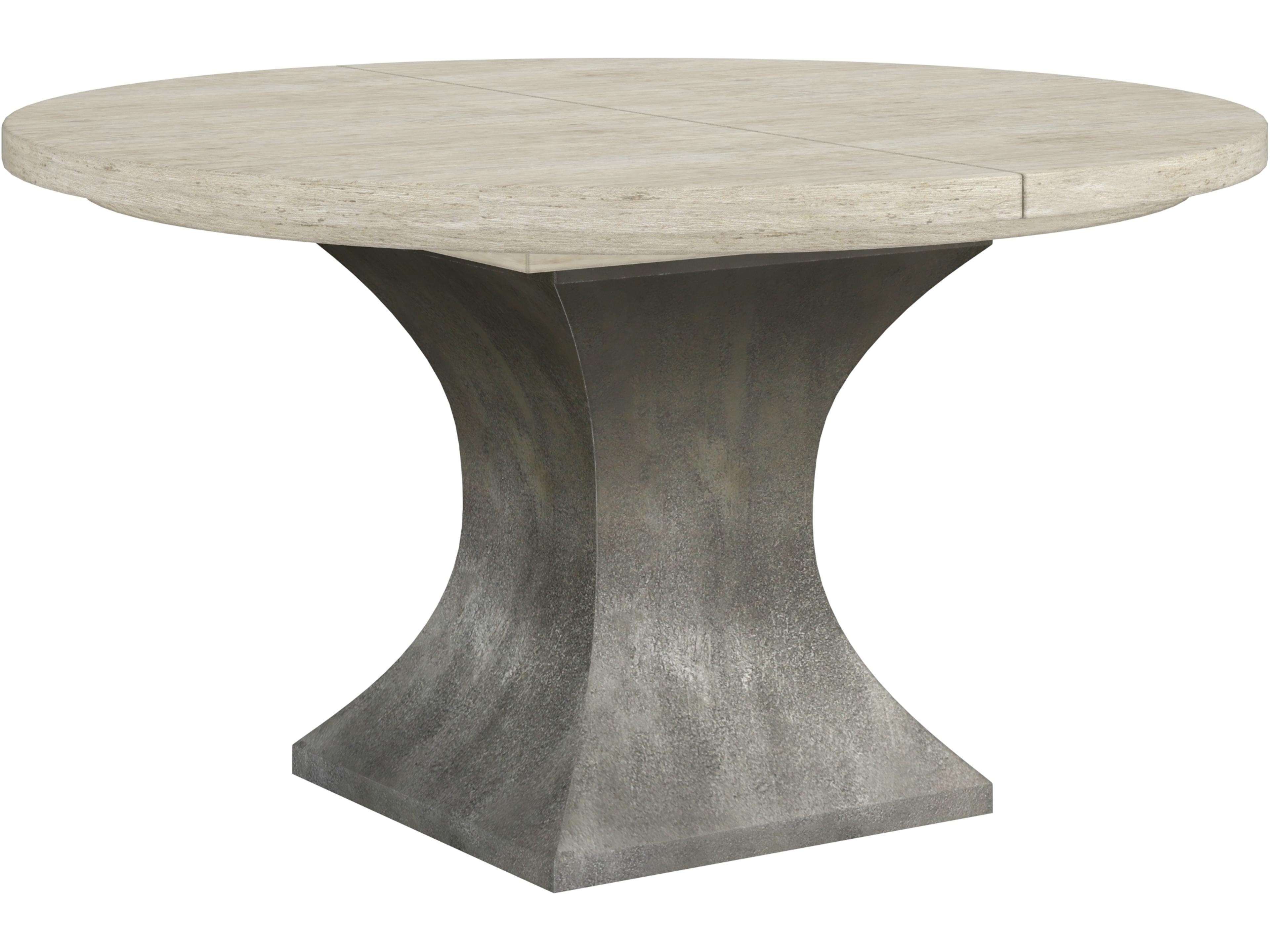 Cotiere Round Wood Beige Sanded Bronze Dining Table