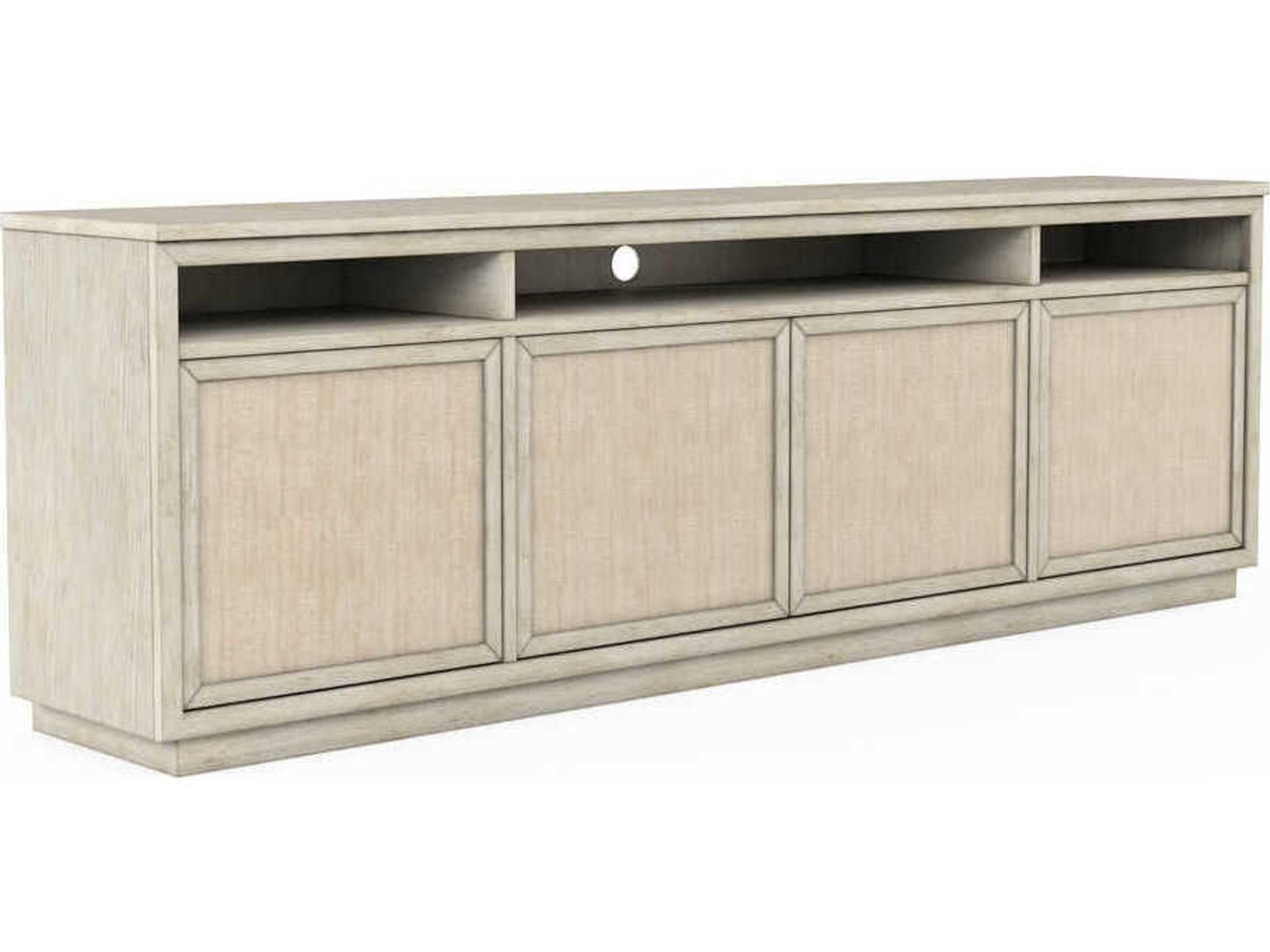 Cotiere 96-Inch Linen Entertainment Console with Fabric Panels