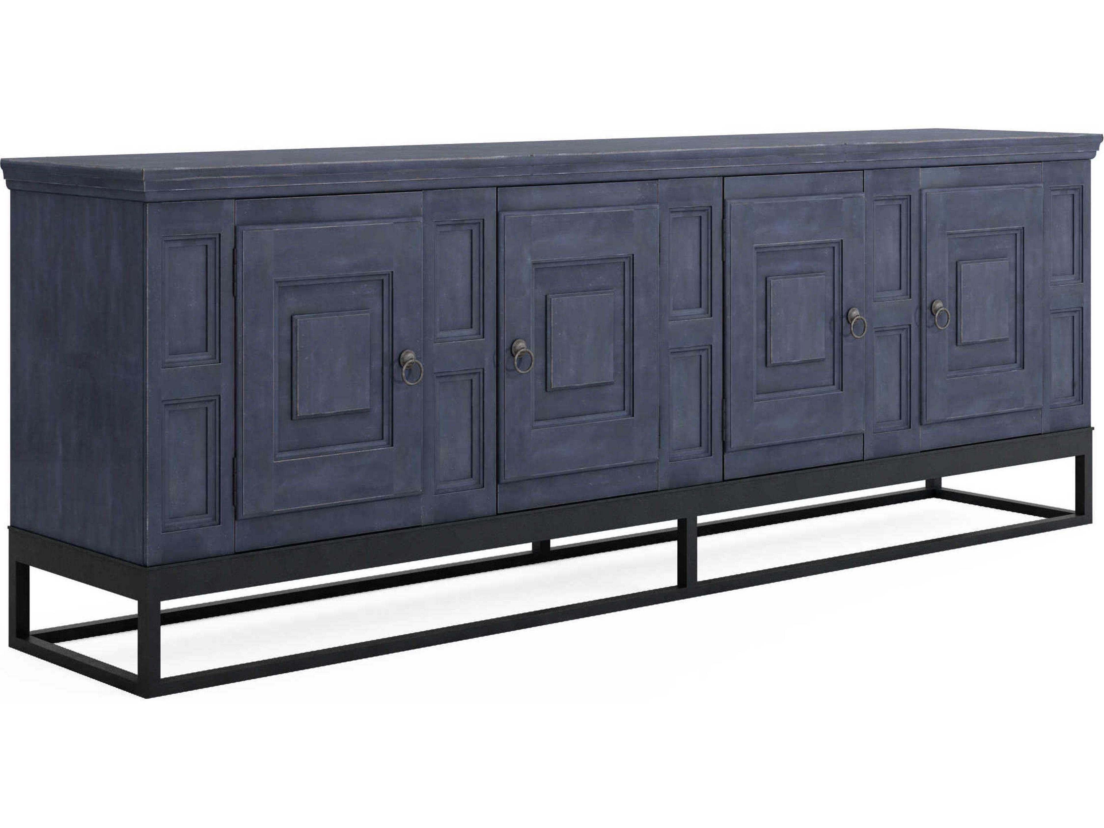 Alcove 90-Inch Entertainment Console in Slate and Burnished Brass