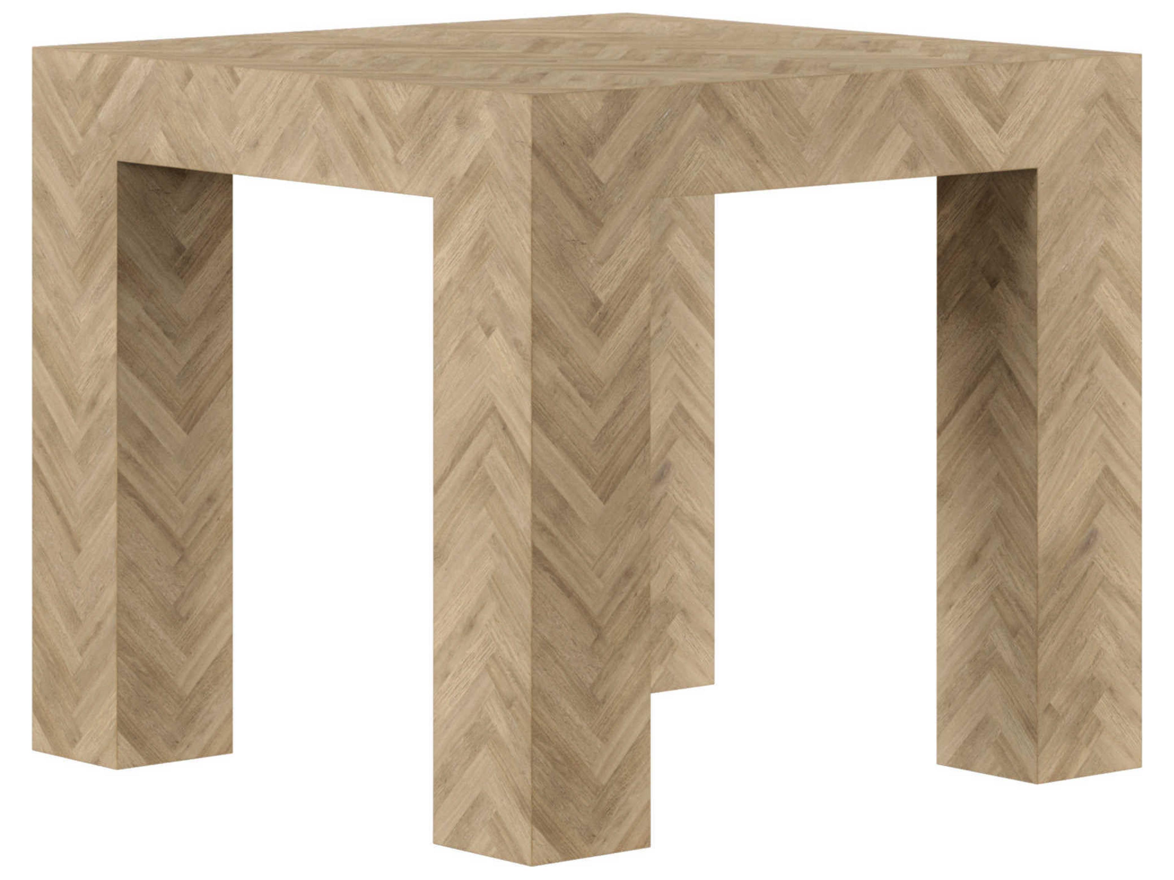 Garrison Square Wood Washed Oak End Table