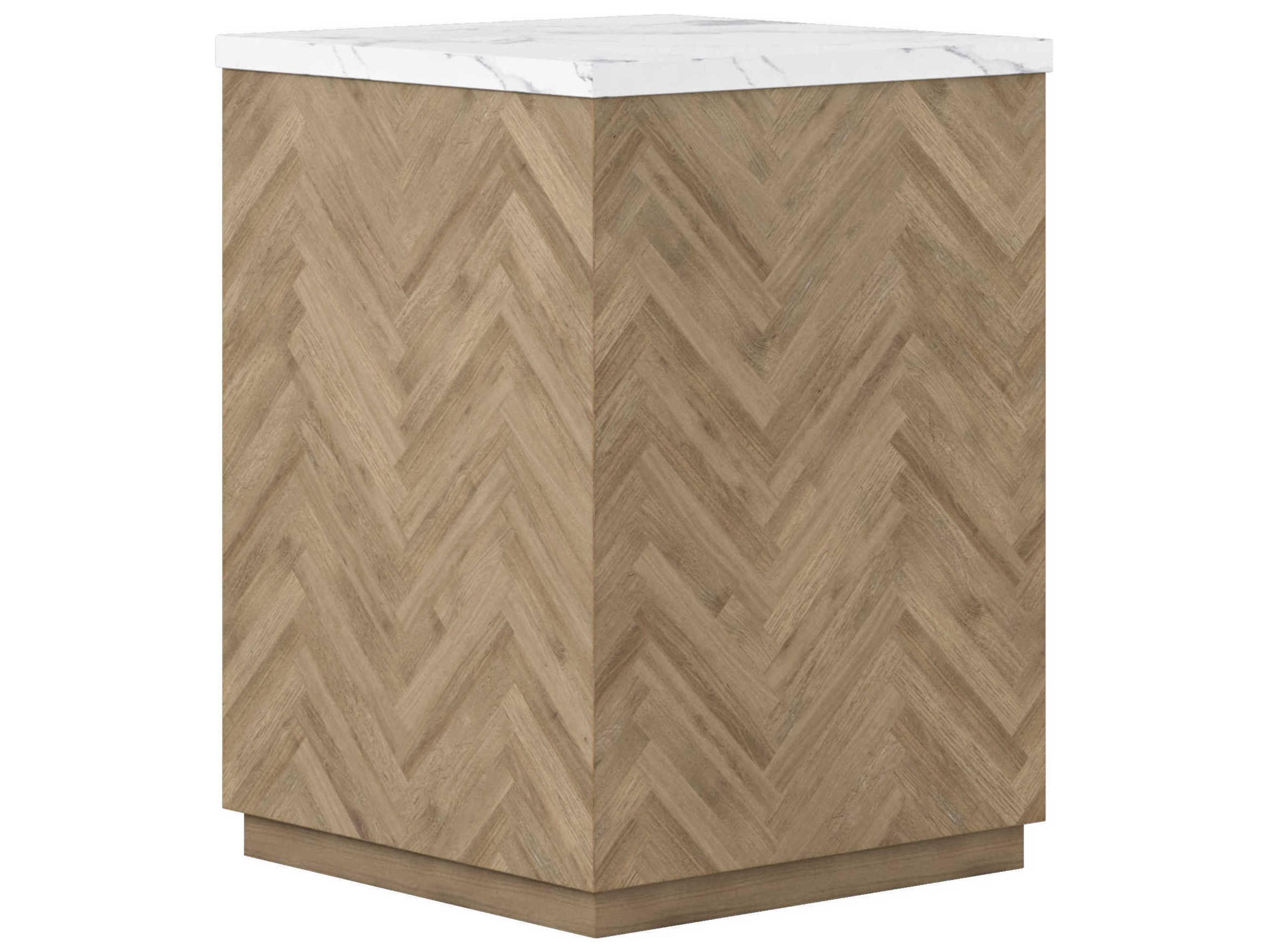 Garrison Square Stone Washed Oak End Table