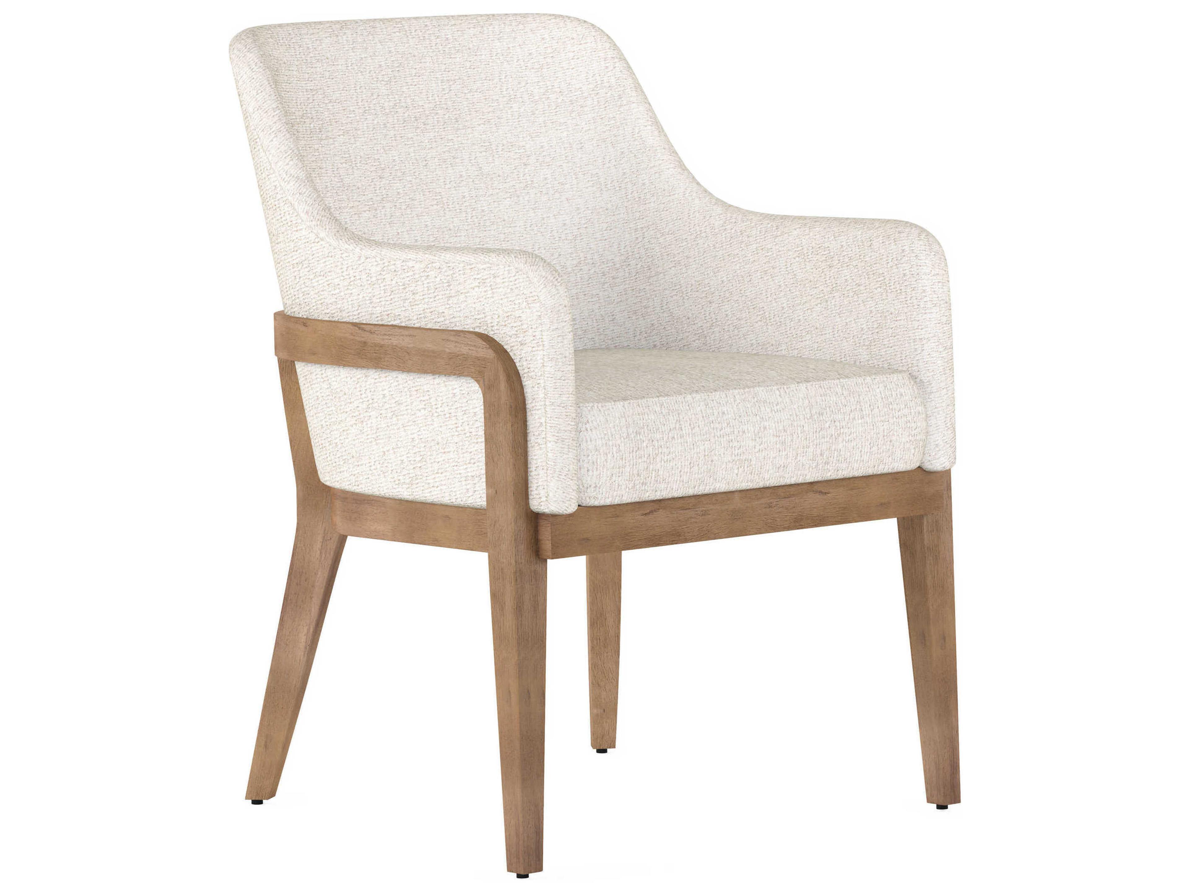 Portico Fabric Parrawood White Upholstered Arm Dining Chair
