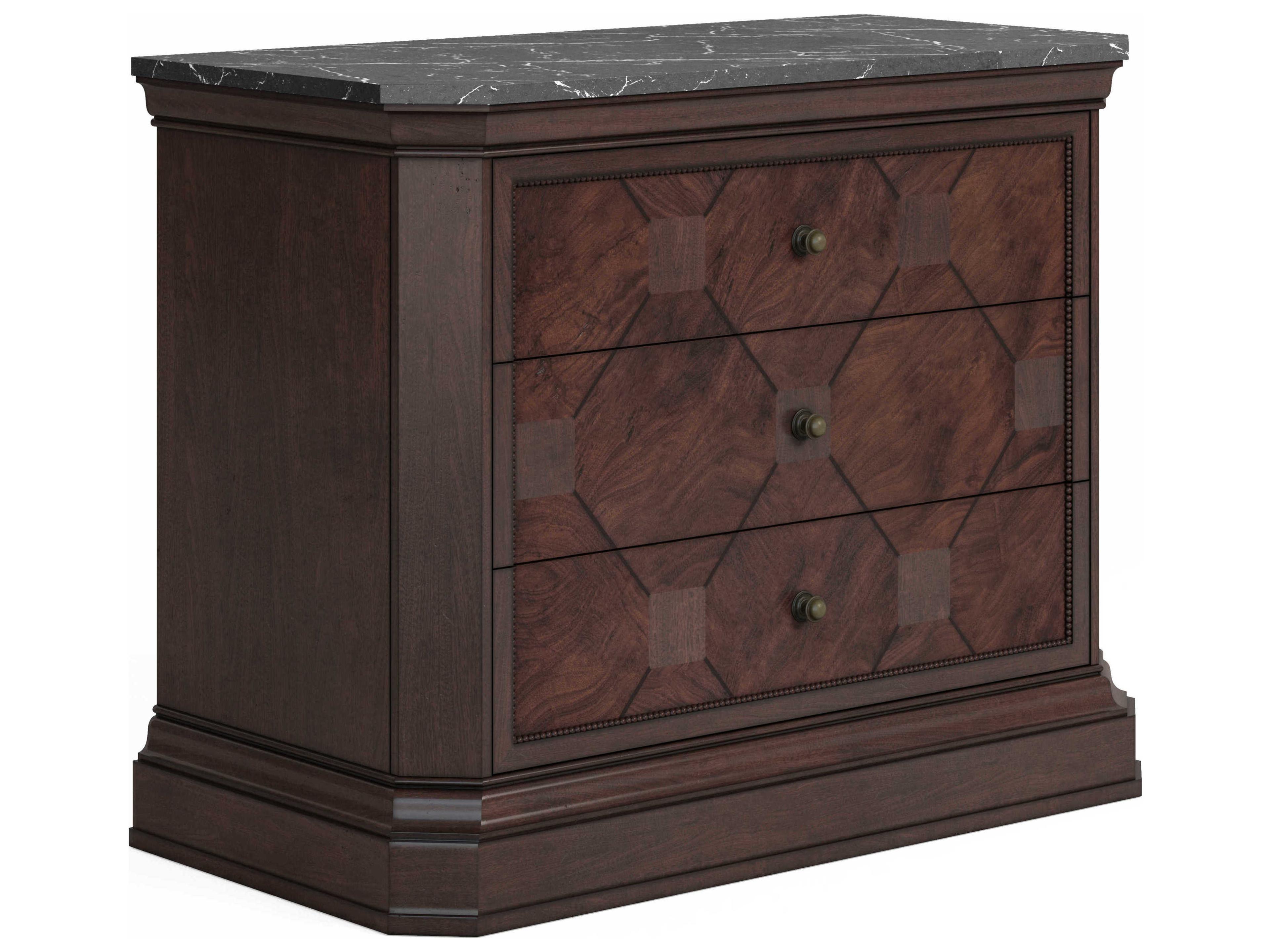 Revival 3-Drawers Napa Mahogany Brown Rubberwood Bachelor Chest Nightstand
