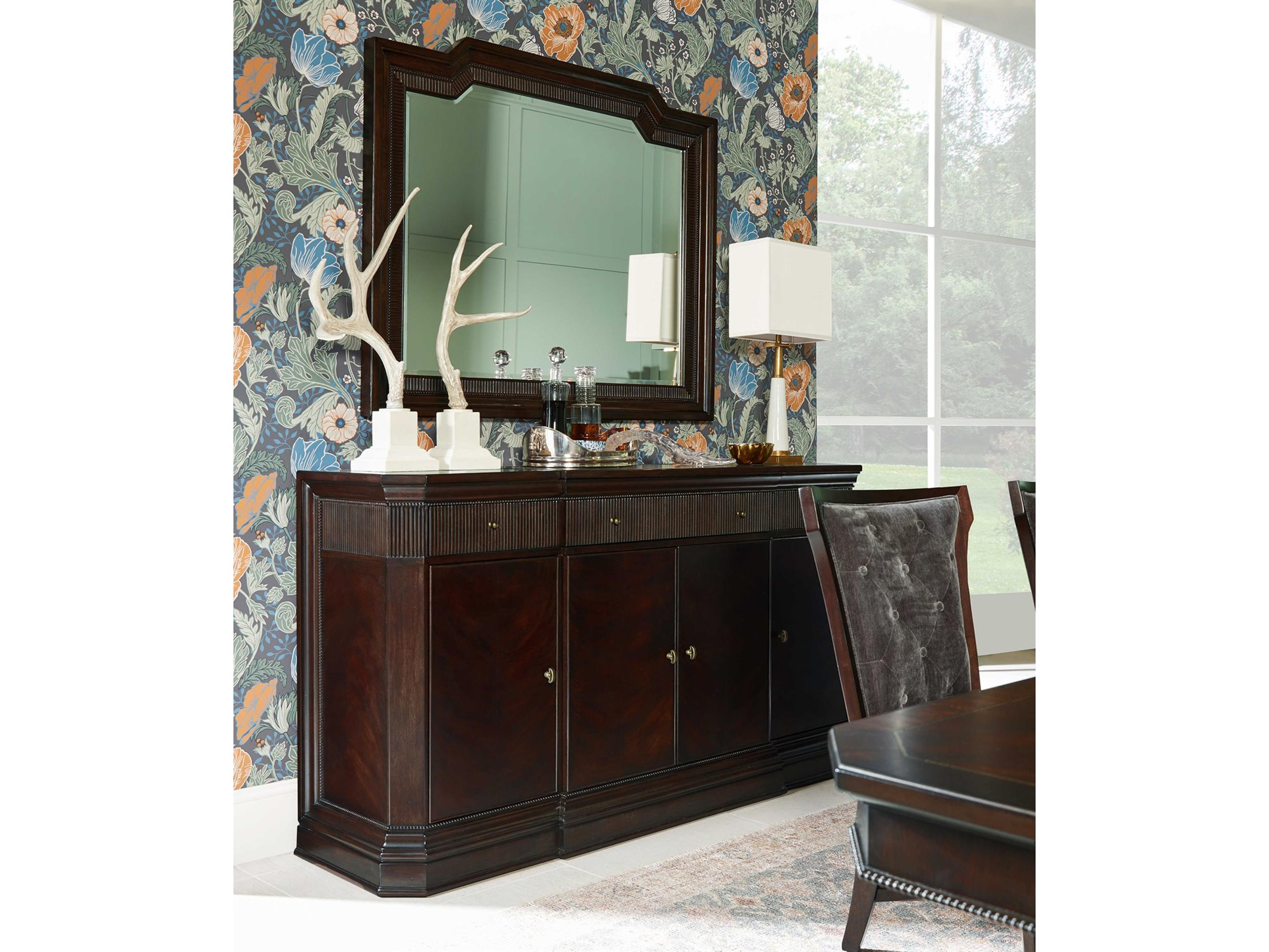 Revival 70" Rubberwood Sideboard with Wall Mirror