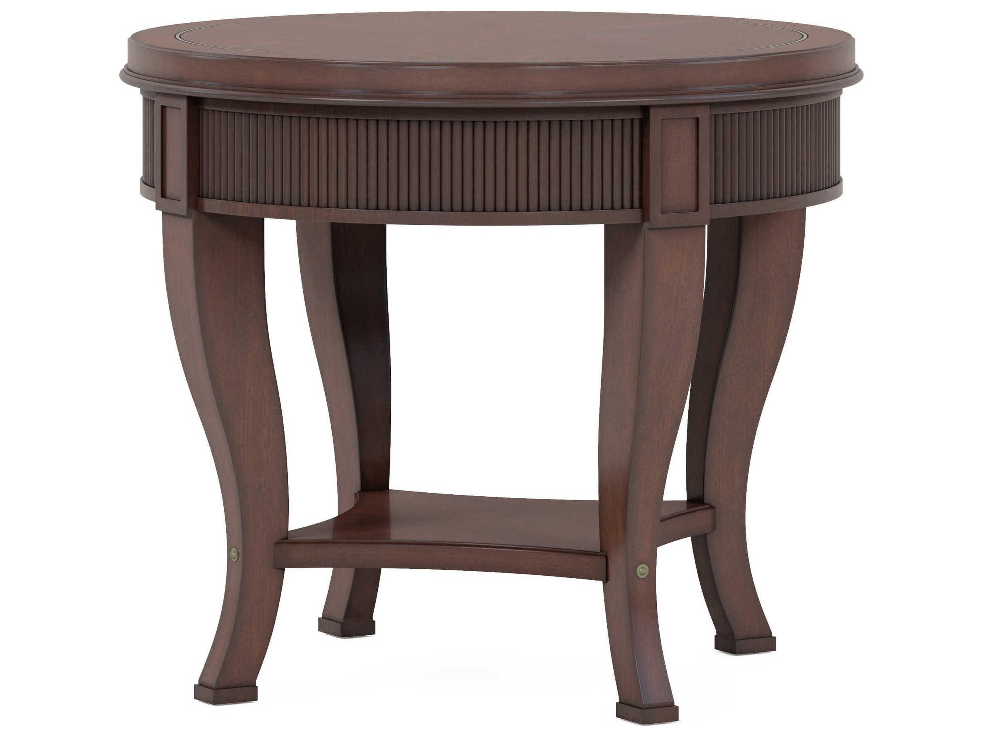 Revival Round Wood Napa Mahogany End Table