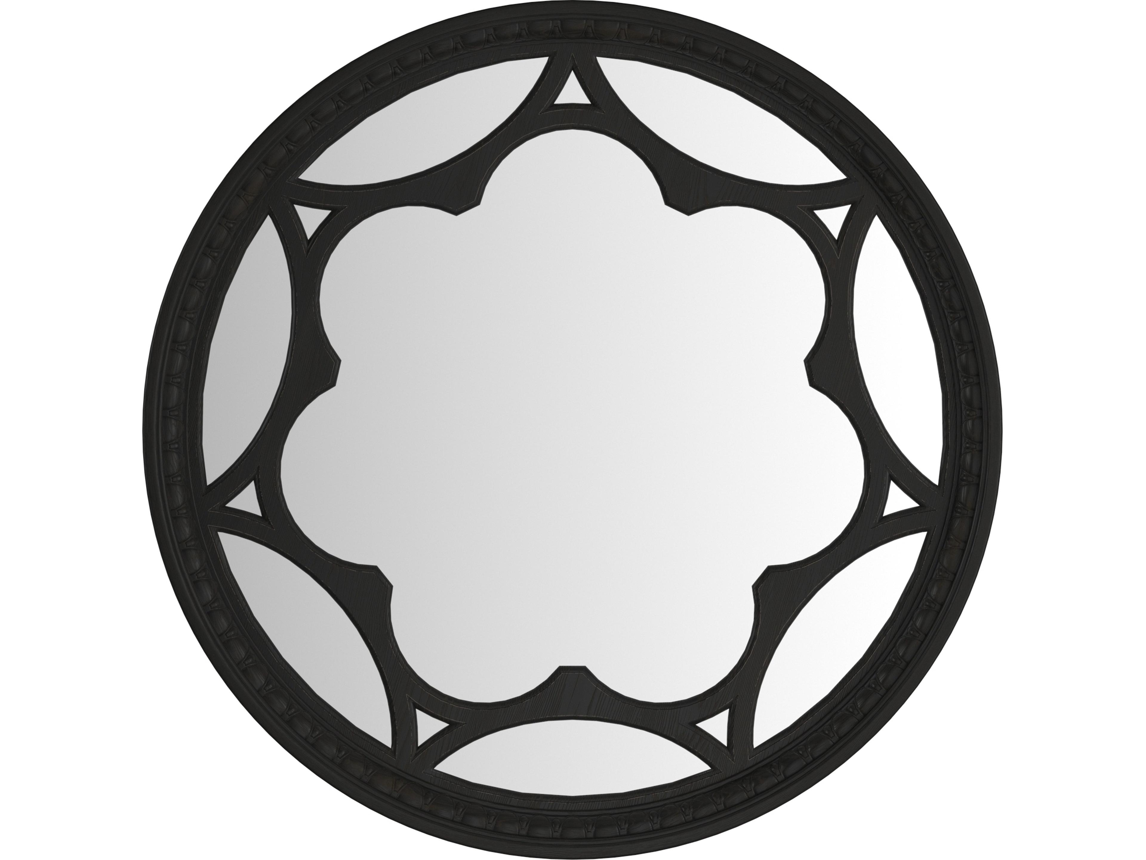 Atrium Black Wall Mirror Round