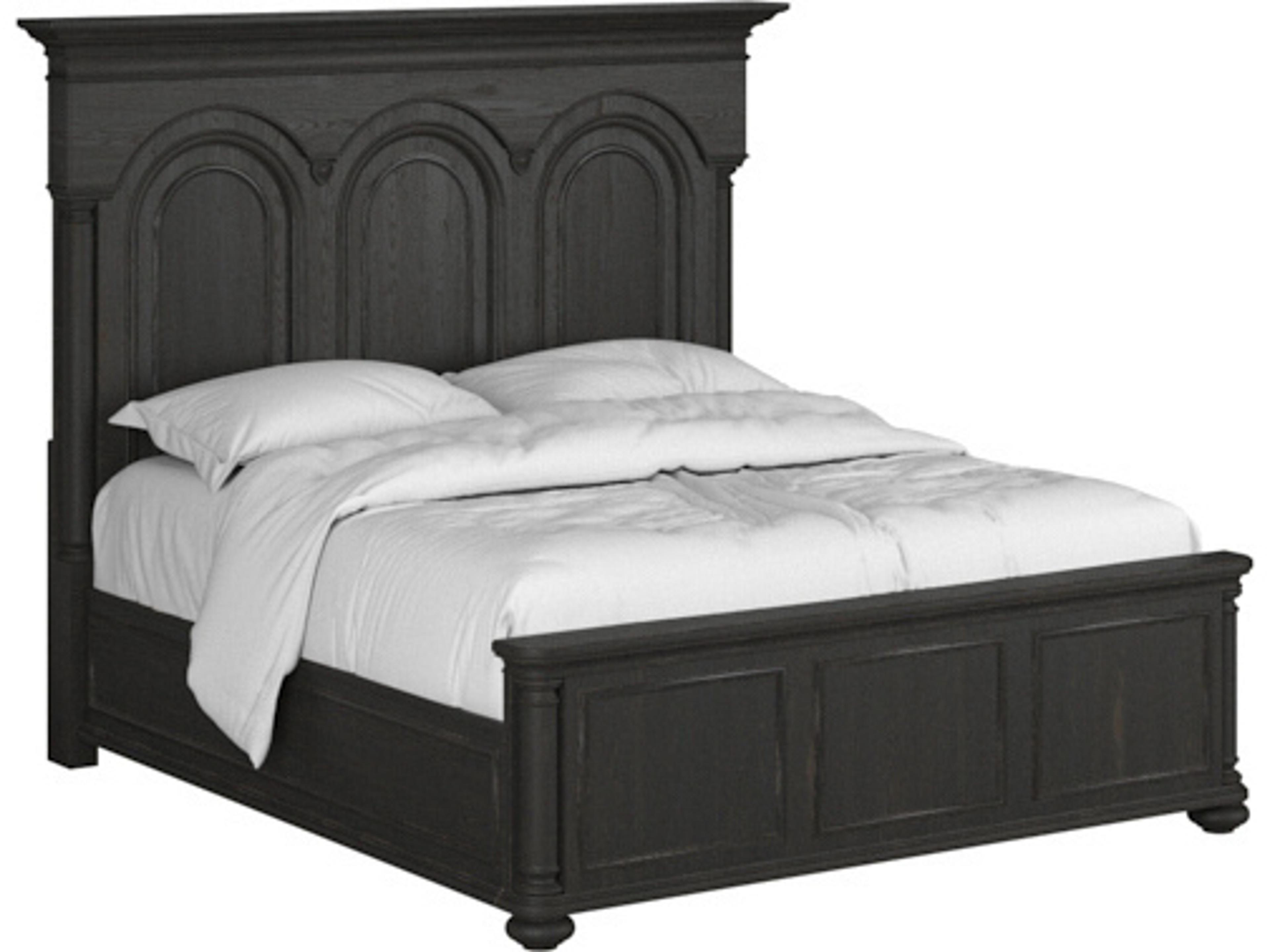 Atrium Black Wood Queen Panel Bed
