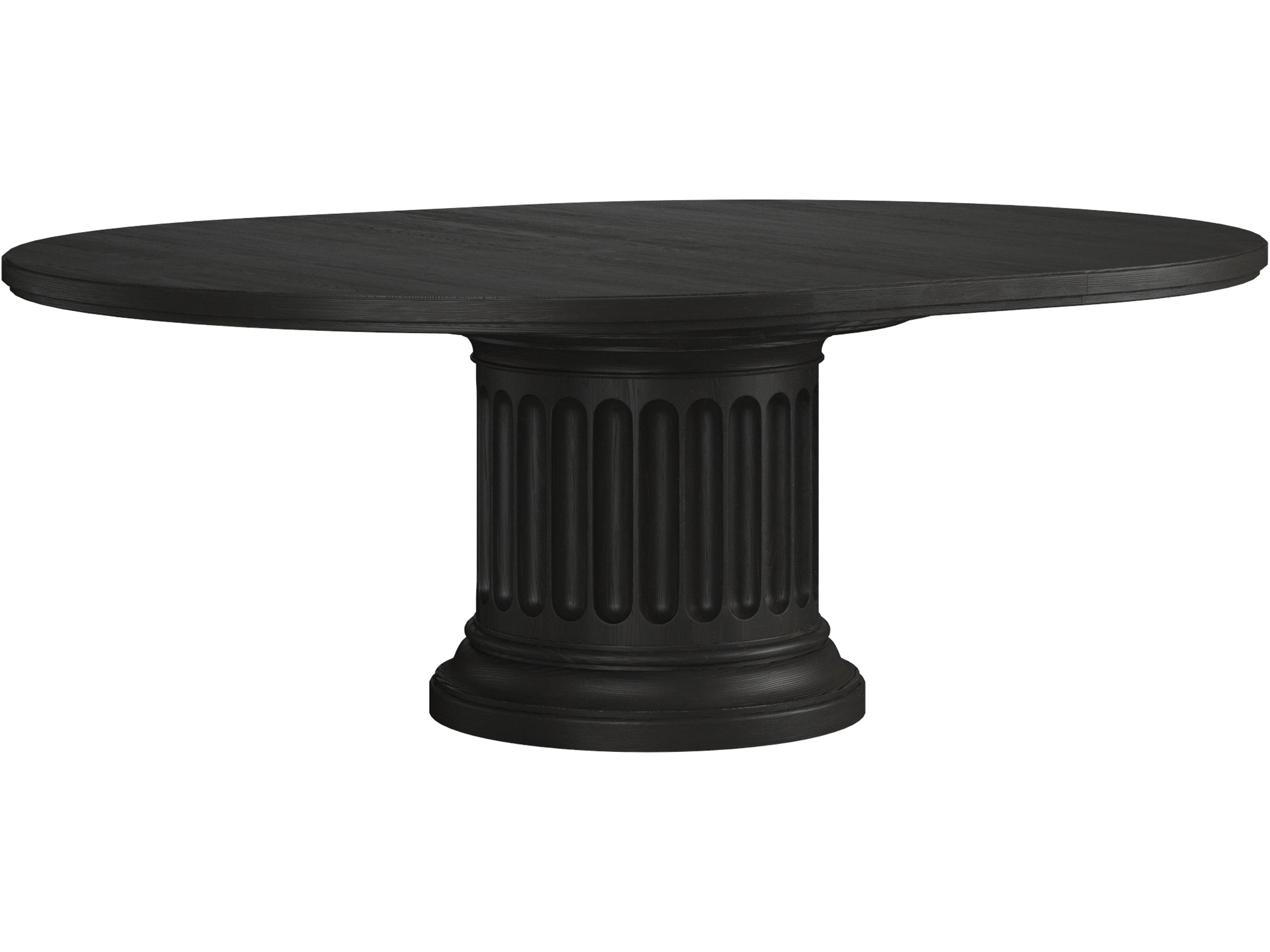 Atrium Round Wood Black Dining Table