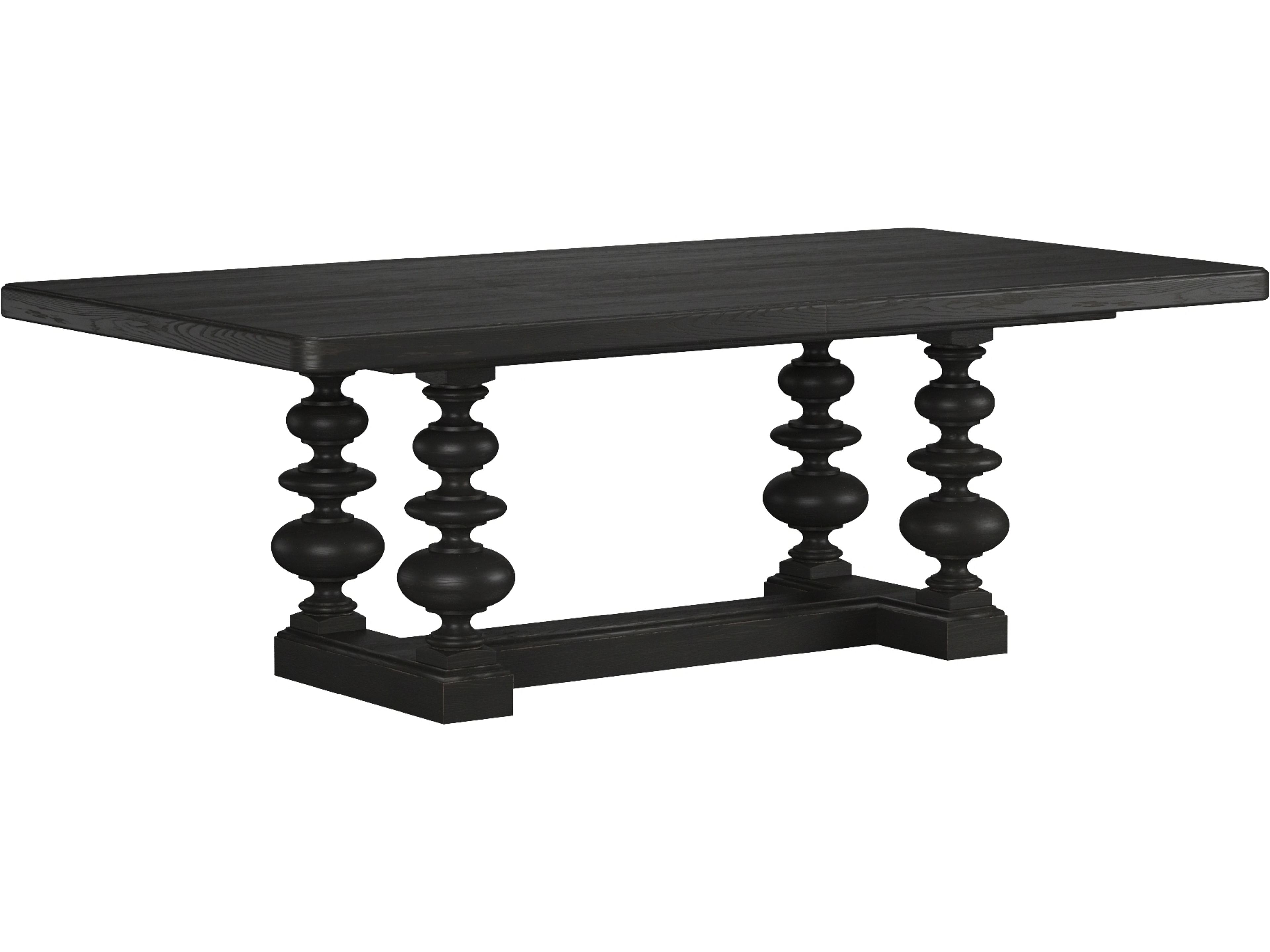 Atrium Rectangular Wood Black Dining Table