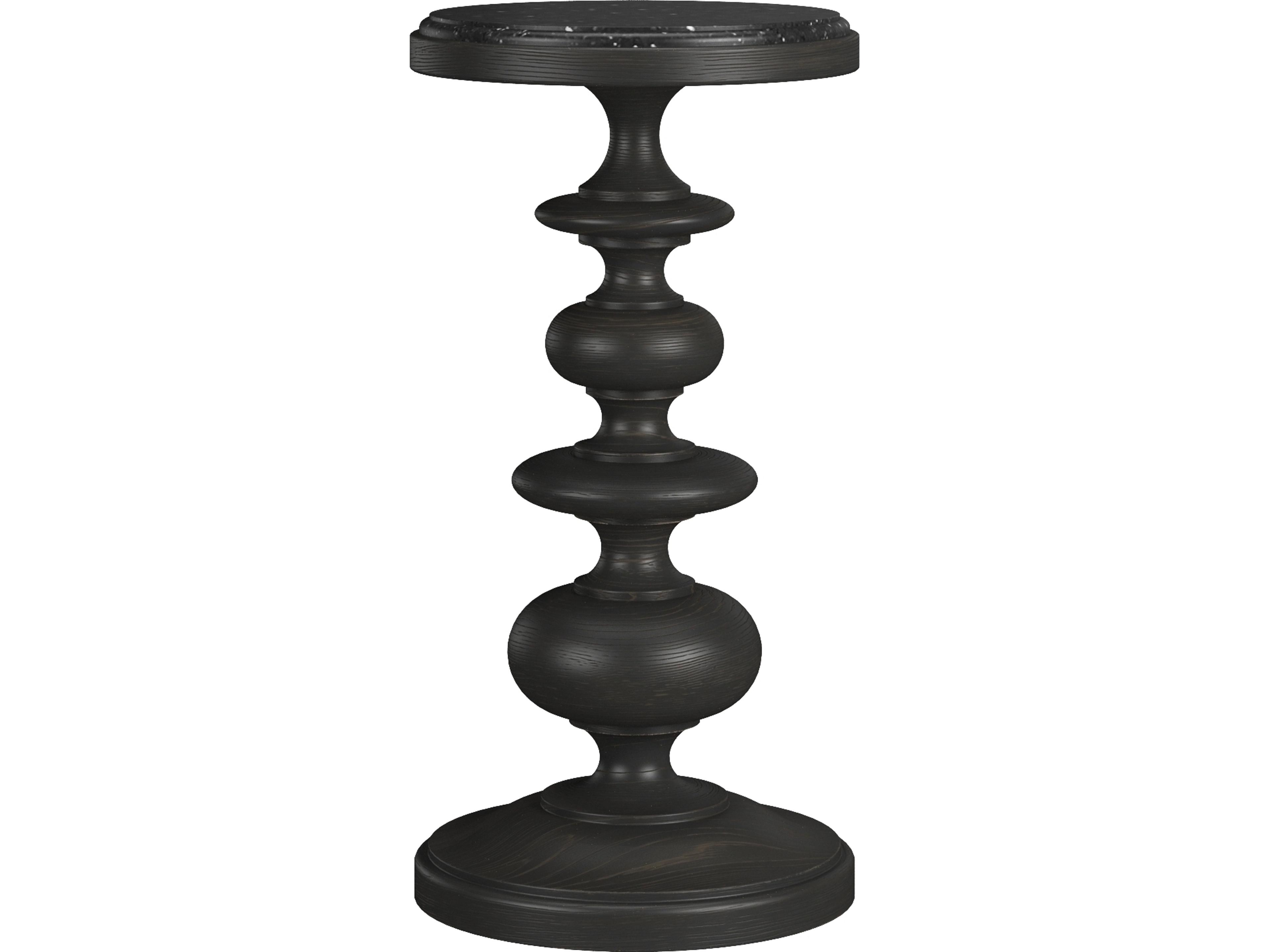 Atrium Round Wood Black End Table