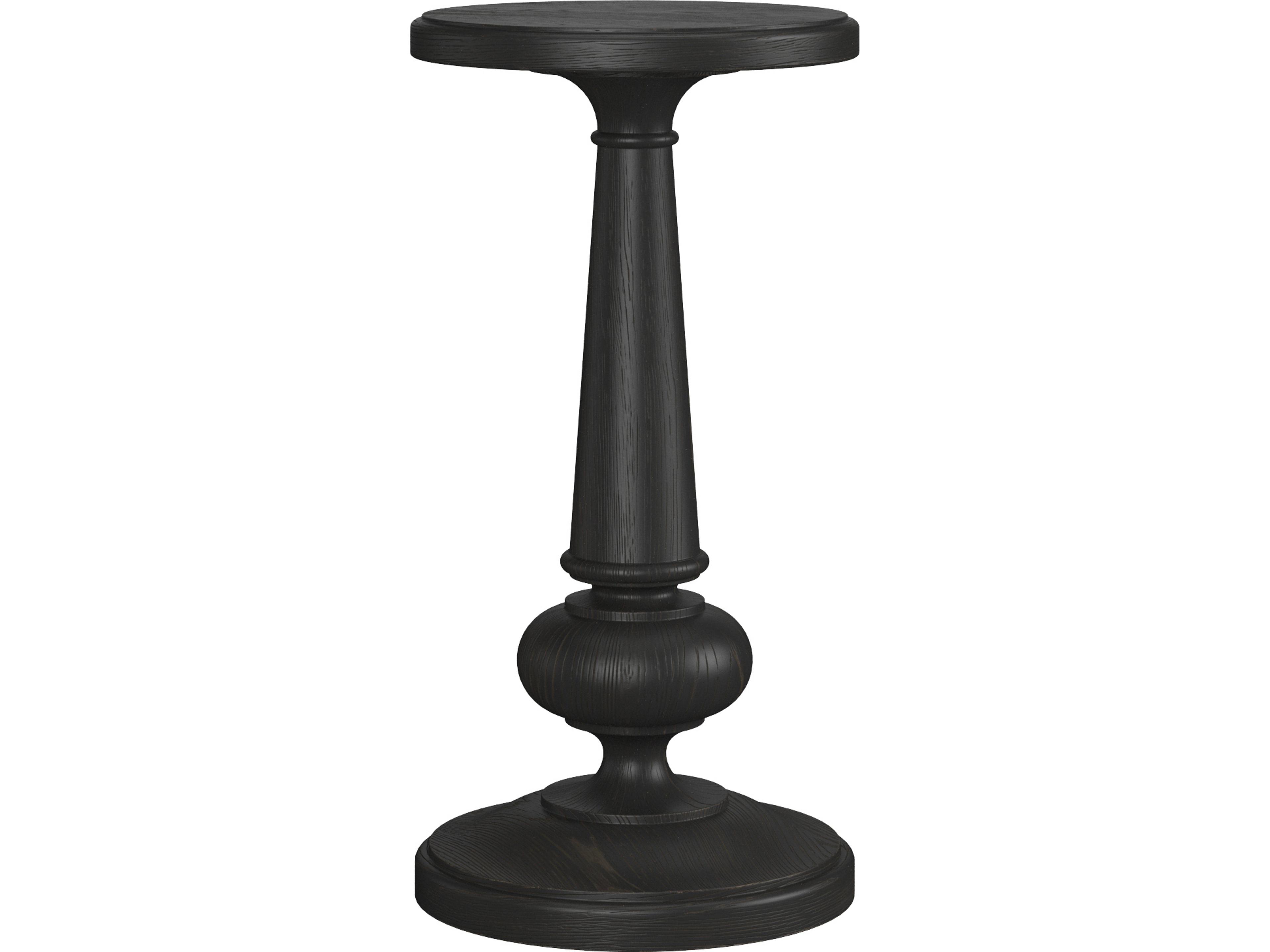Atrium Round Wood Black End Table