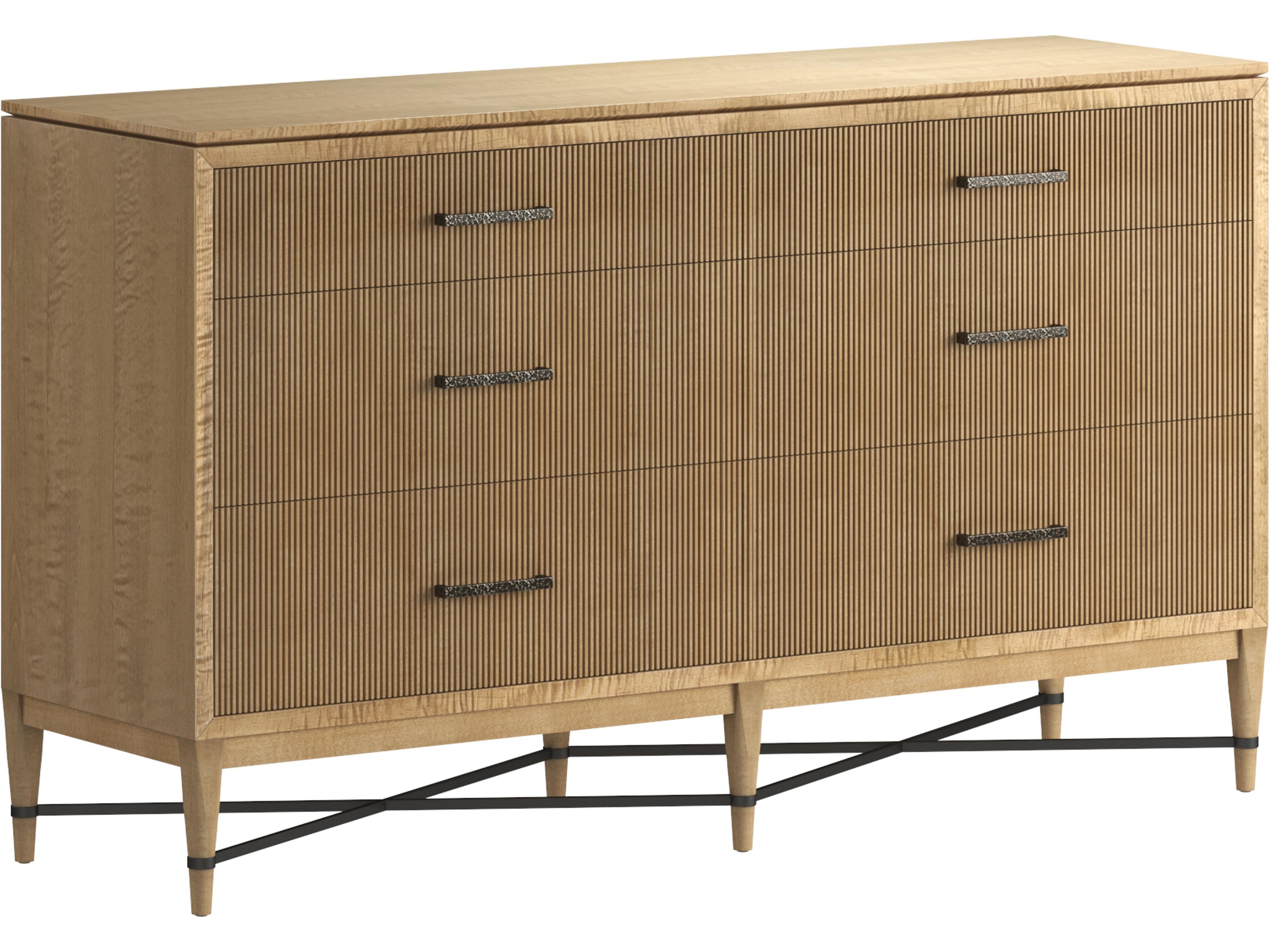 Loft 6-Drawers Rubberwood Double Dresser
