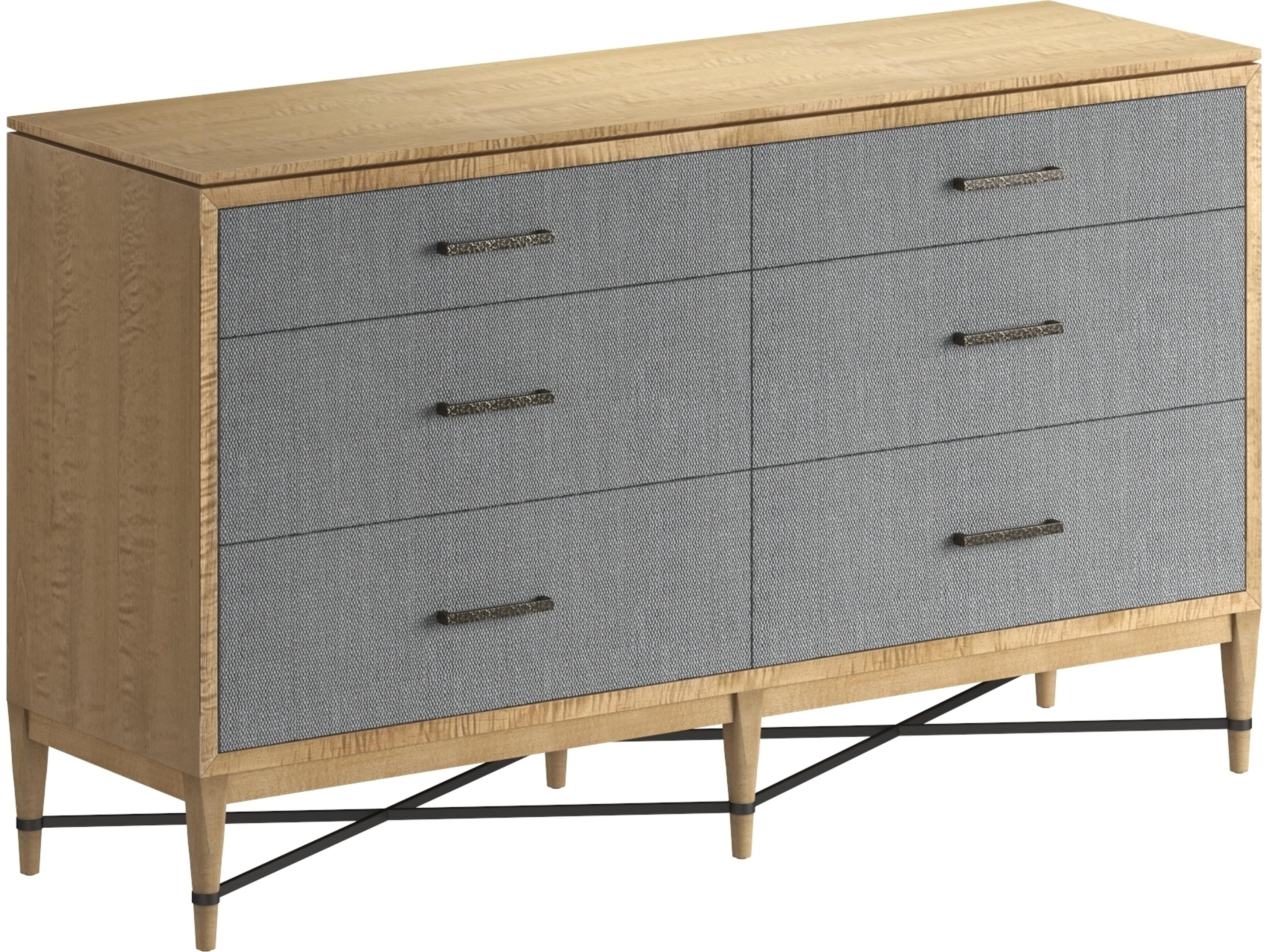 Loft 6-Drawers Rubberwood Double Dresser