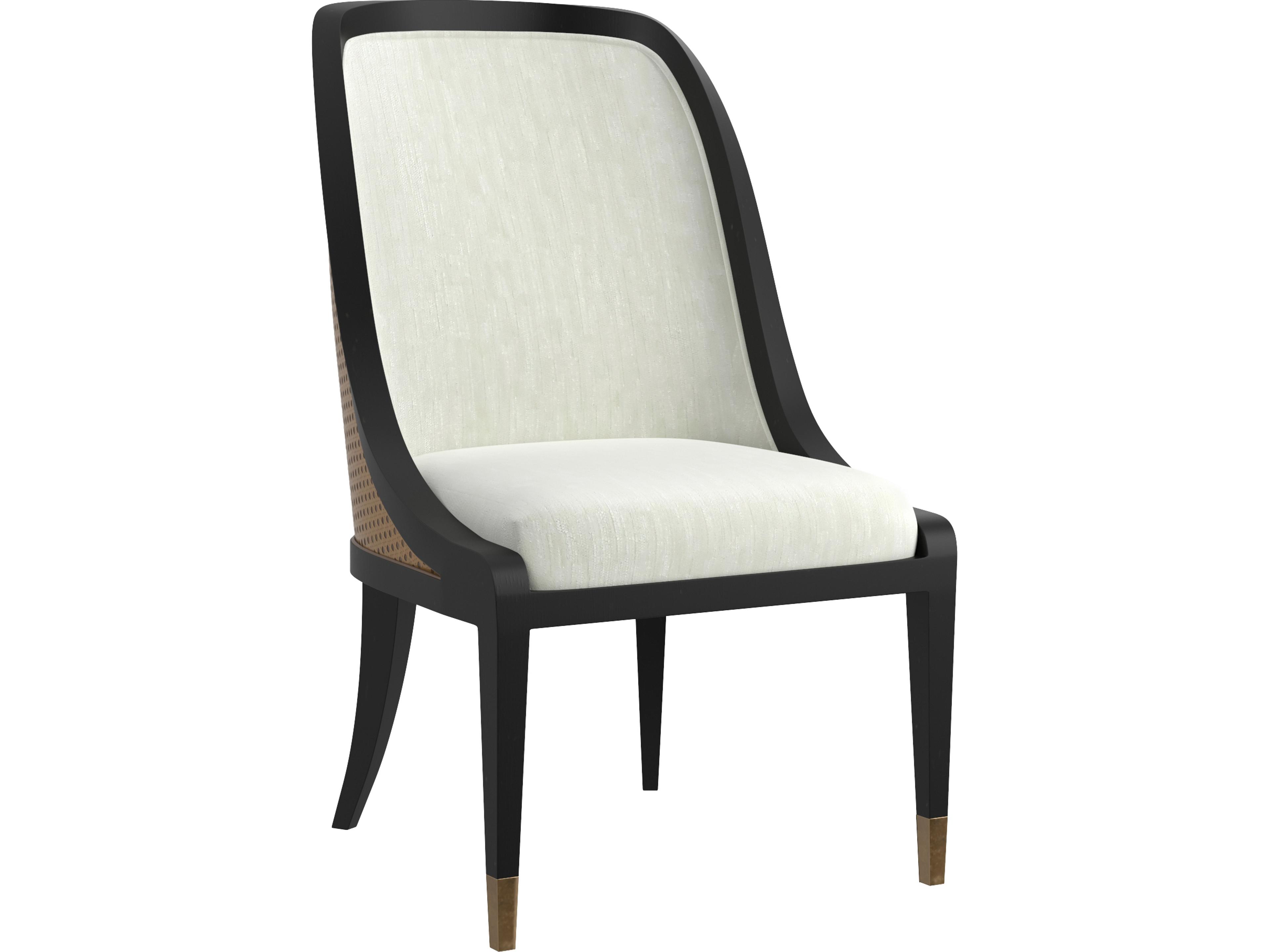 Eave Poplar Wood White Upholstered Armless Dining Chair