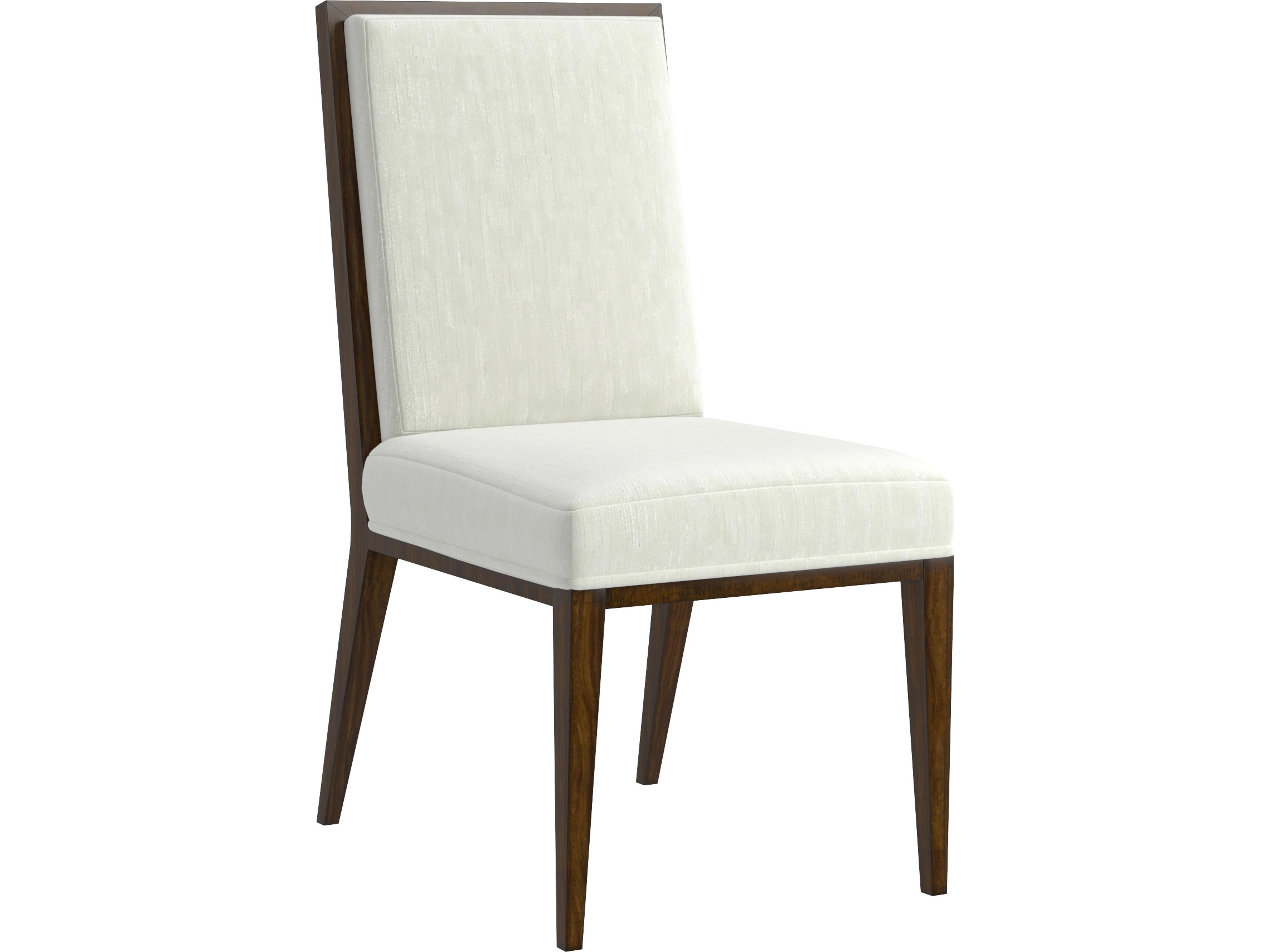 Eave Poplar Wood White Upholstered Armless Dining Chair
