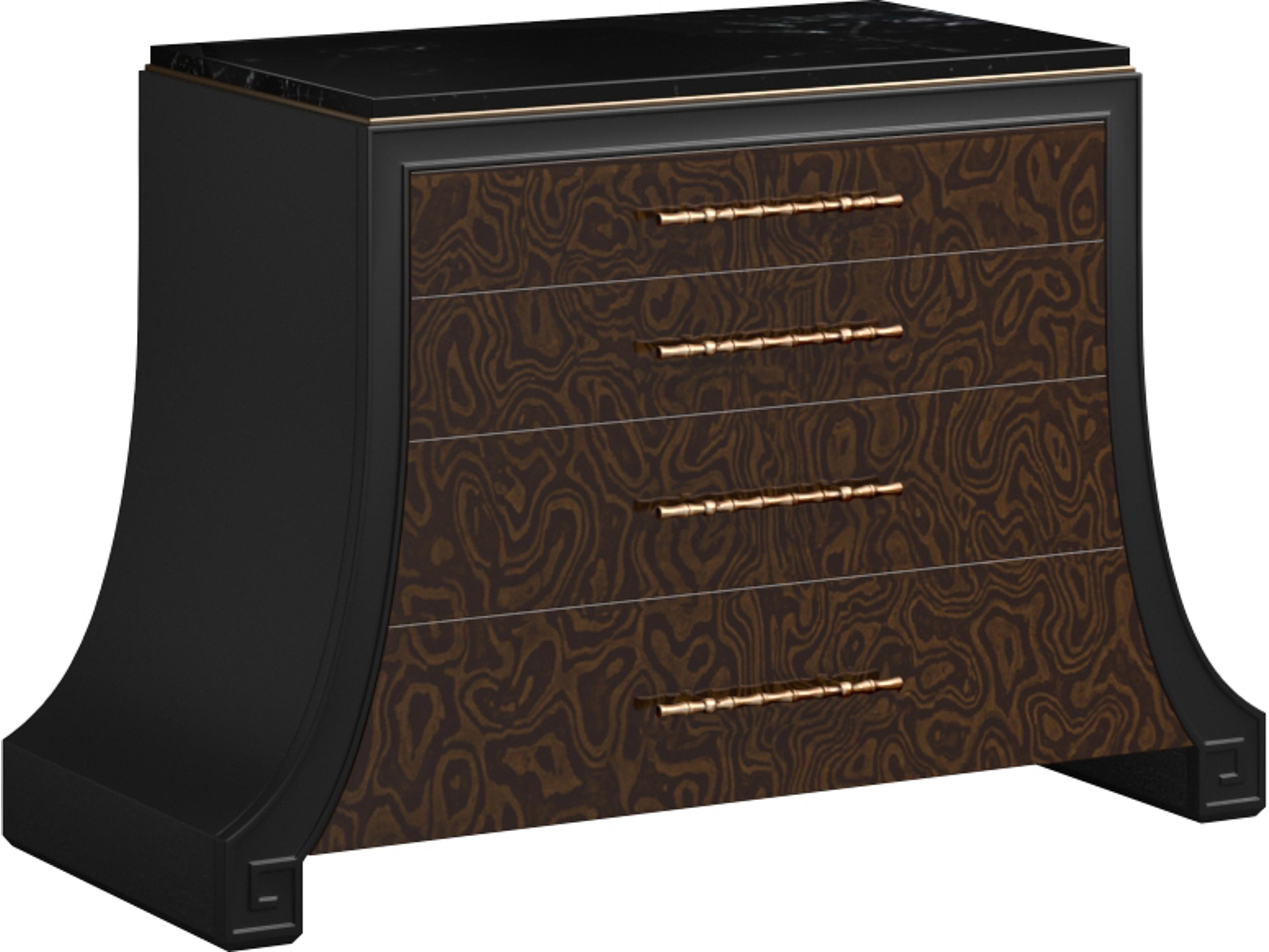 Eave Black Hazelnut Poplar Wood Storage Trunk